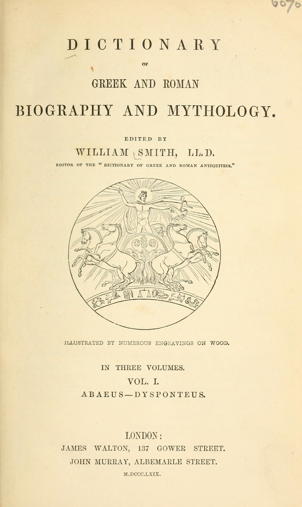 Cover für Dictionary of Greek and Roman biography and mythology