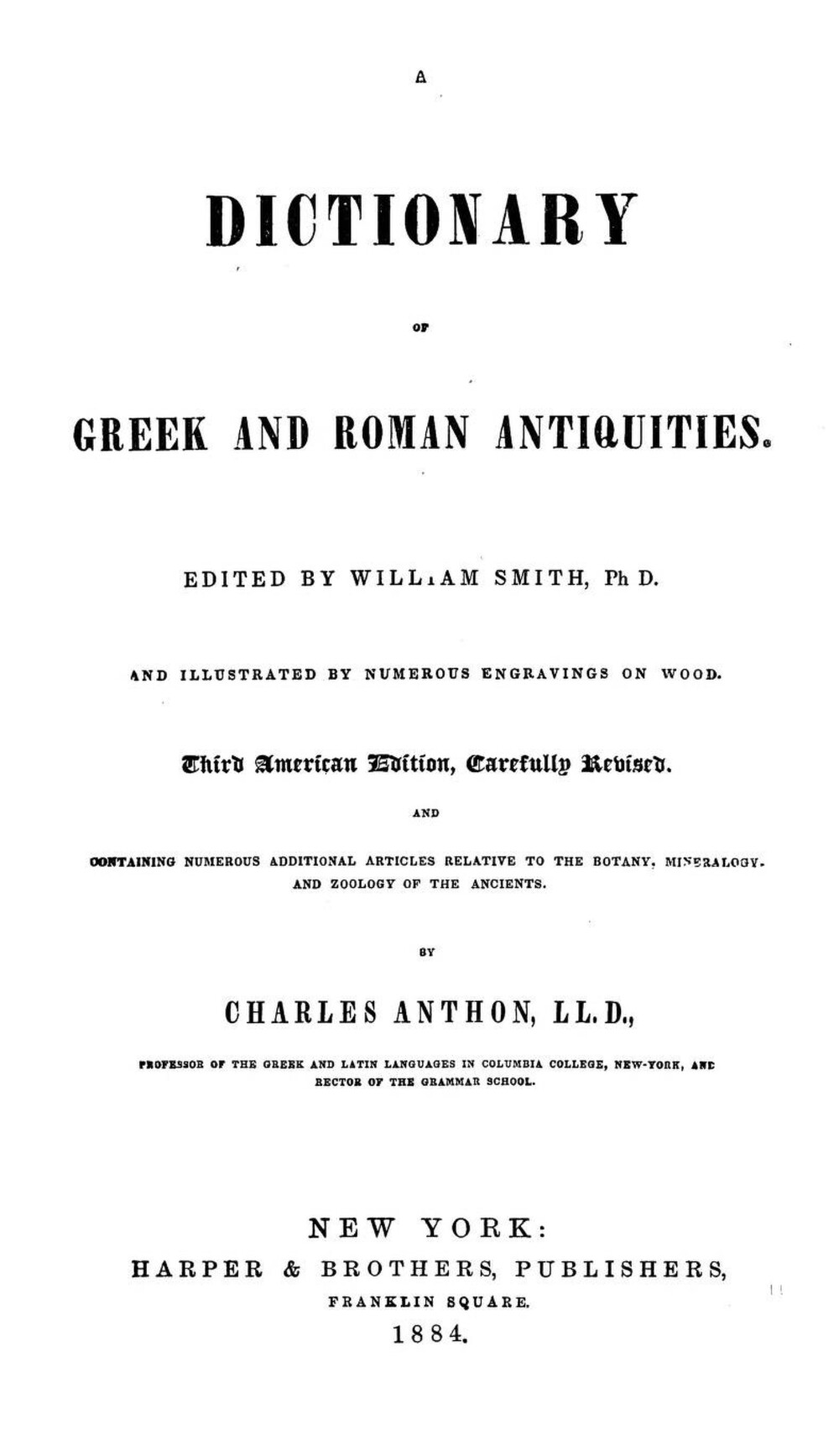 Cover für A dictionary of Greek and Roman antiquities