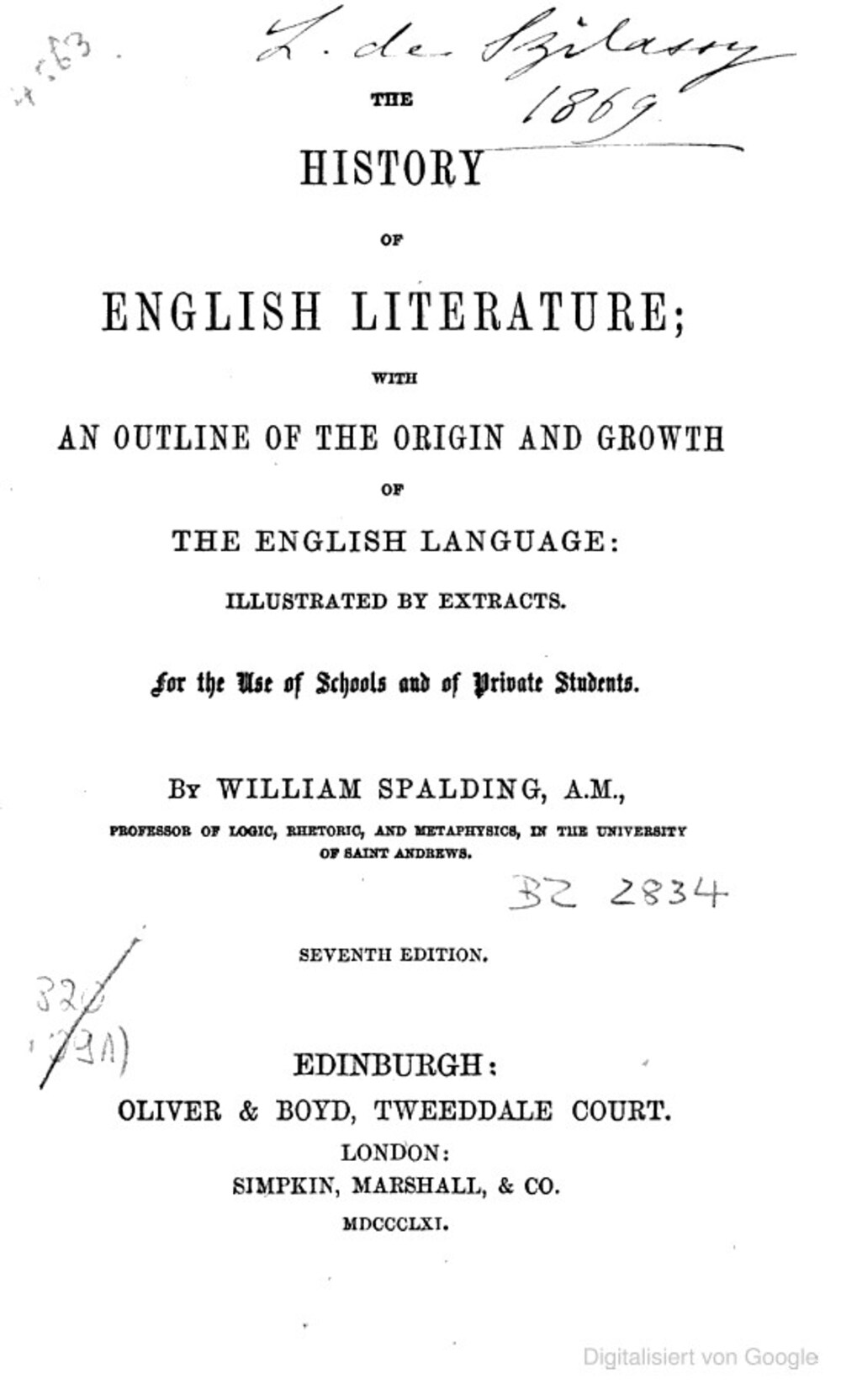 Cover für The history of English literature