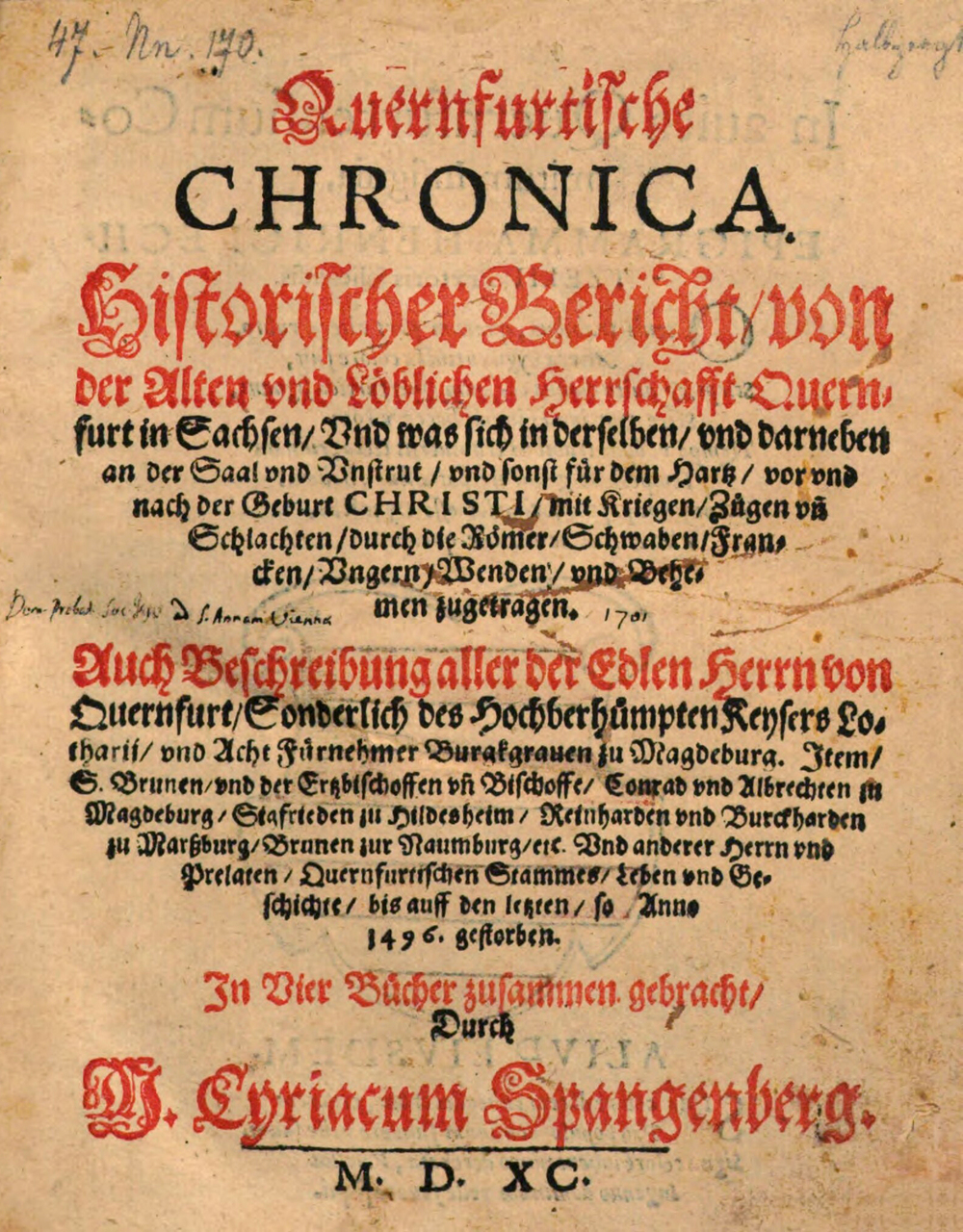 Cover für Quernfurtische Chronica