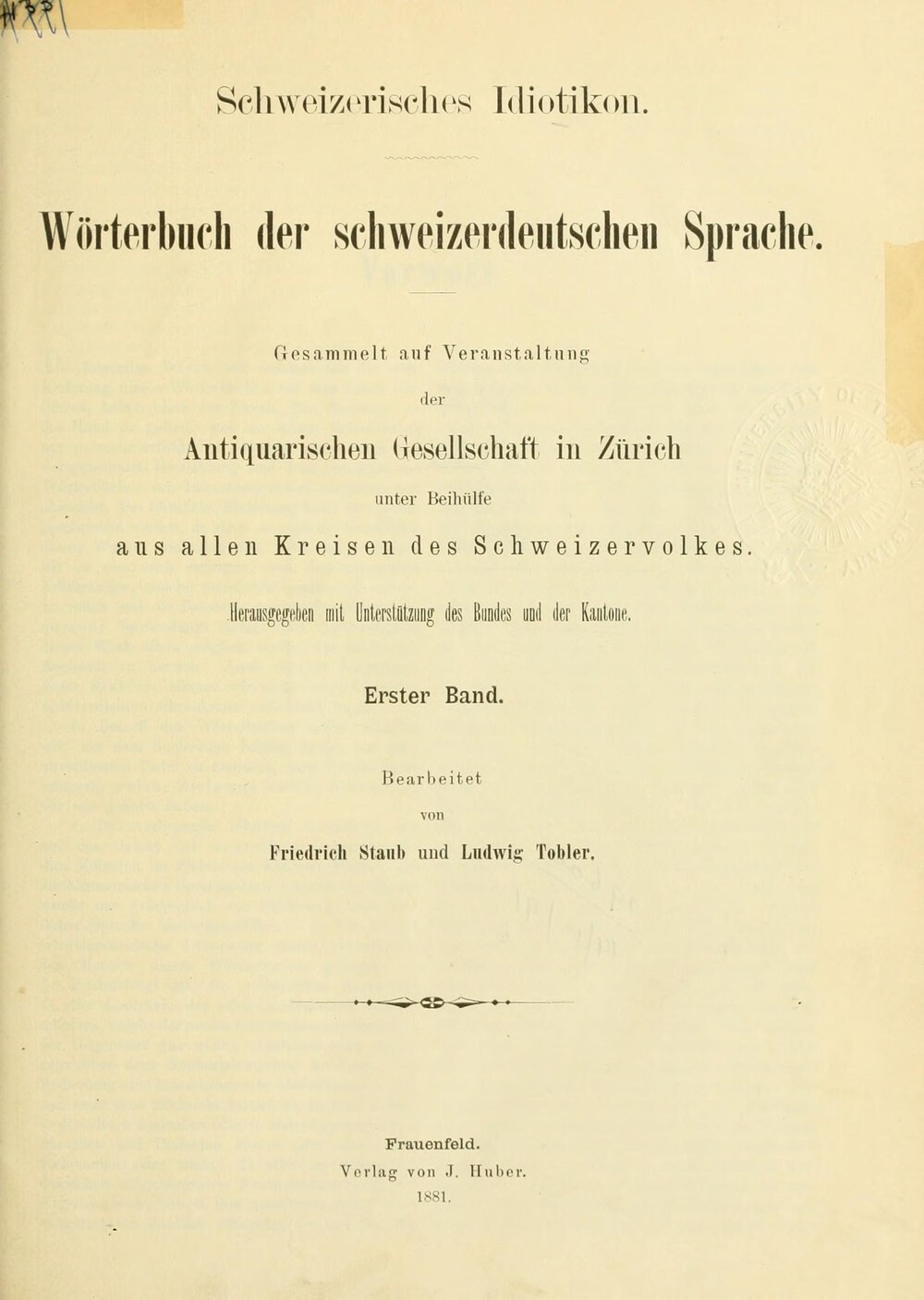 Cover für Schweizerisches Idiotikon