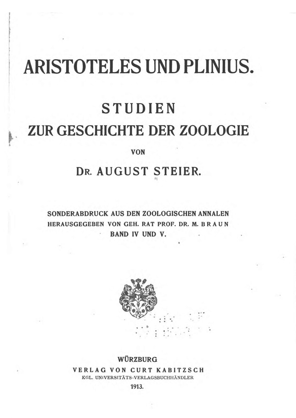 Cover für Aristoteles und Plinius