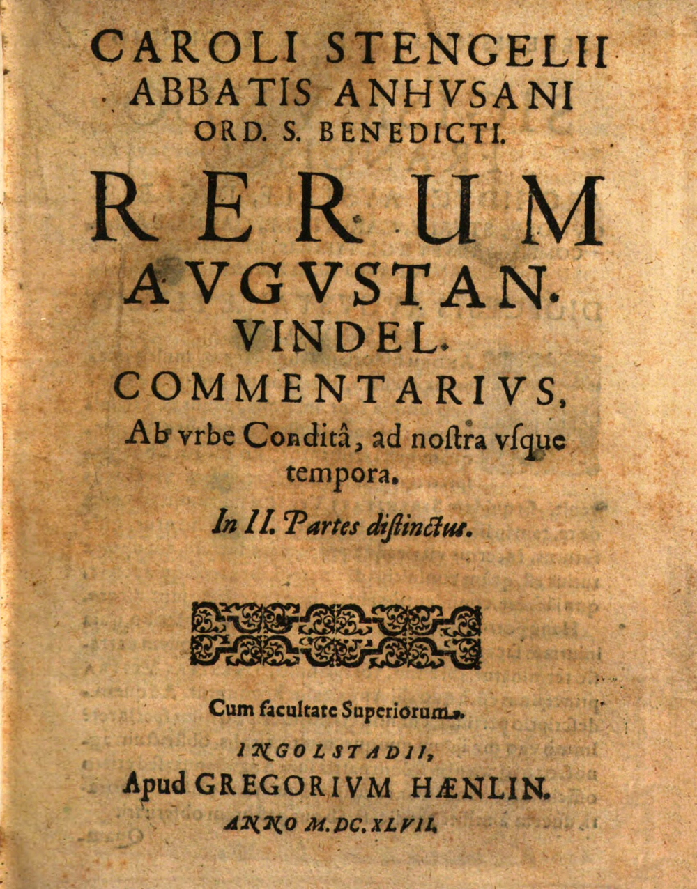Cover für Rerum Augustan. Vindel.