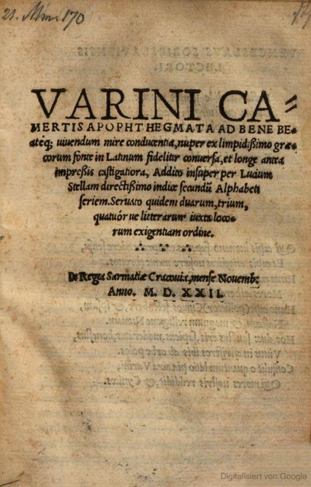 Cover für Apophthegmata