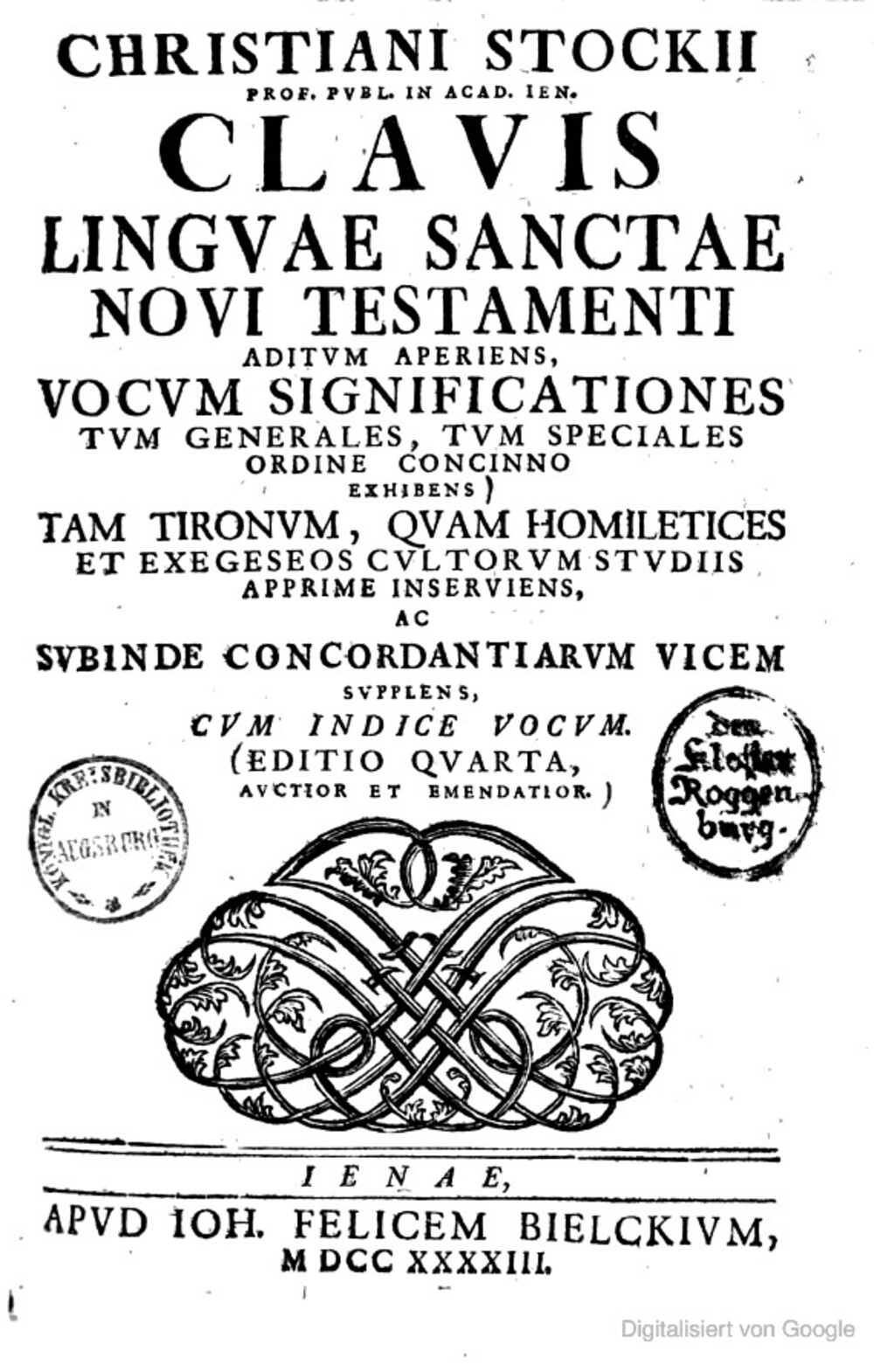 Cover für Clavis linguae sanctae novi testamenti