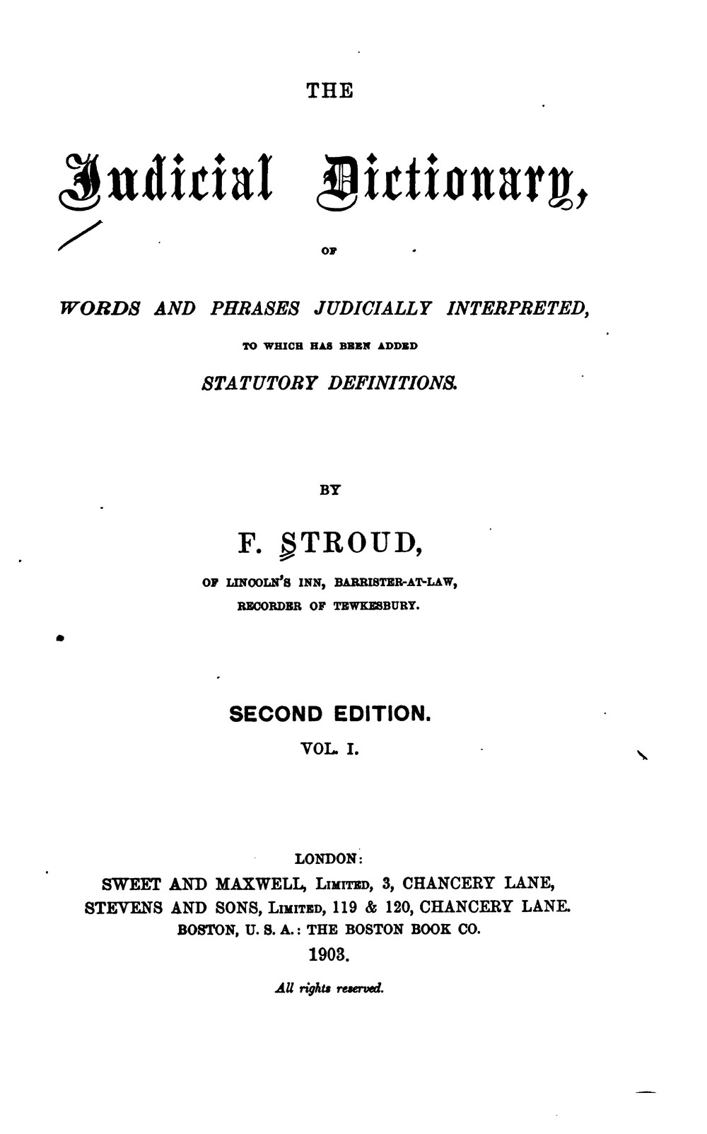 Cover für The judicial dictionary