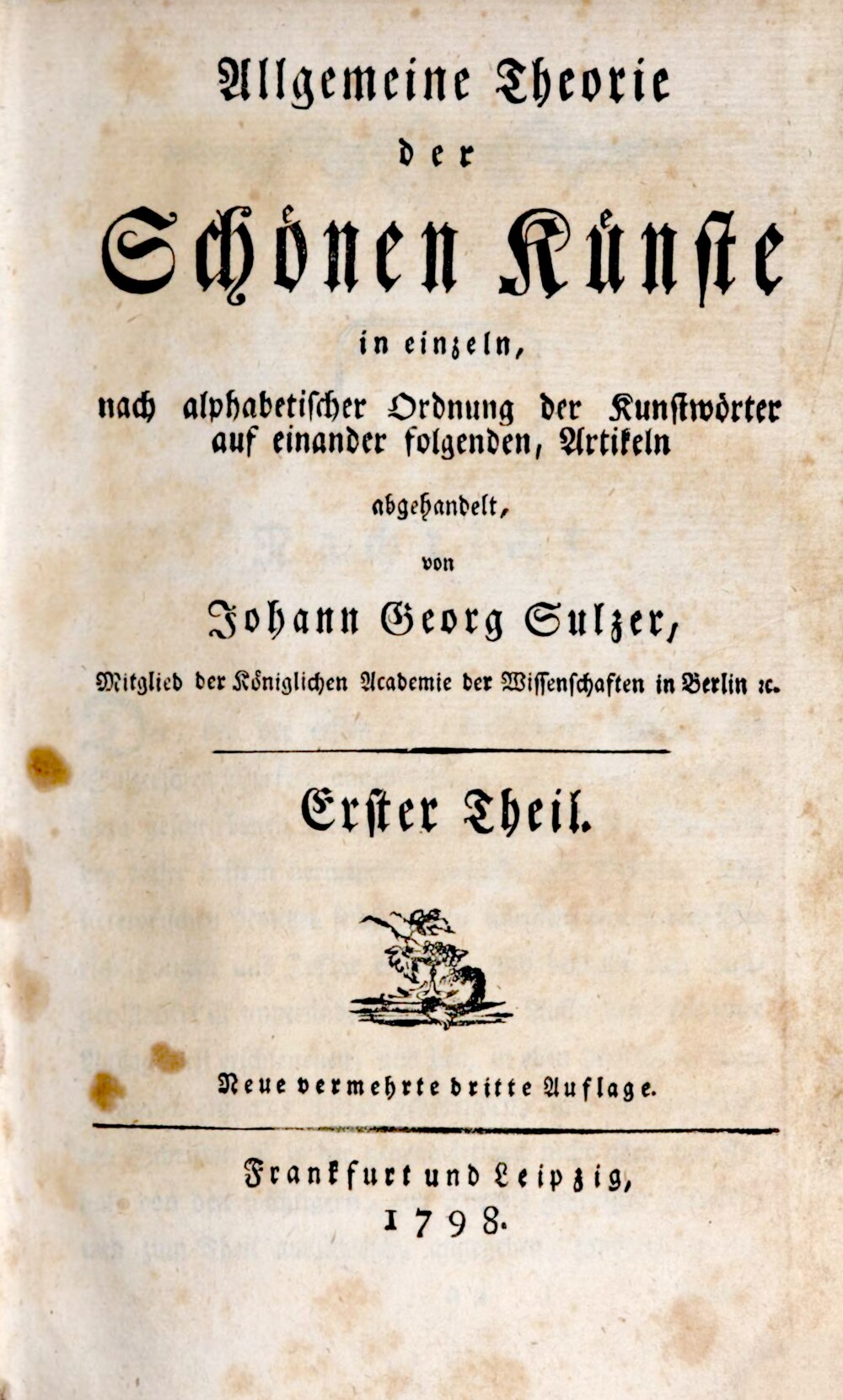 Cover für Allgemeine Theorie der Schönen Künste