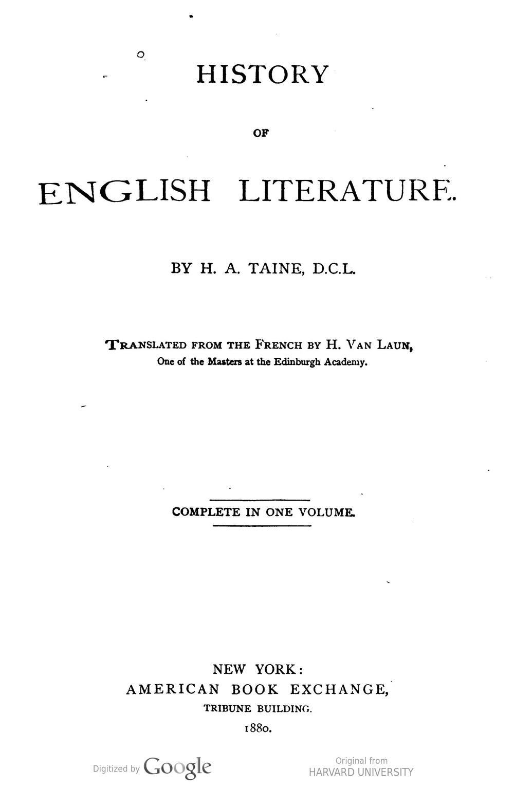Cover für History of English literature