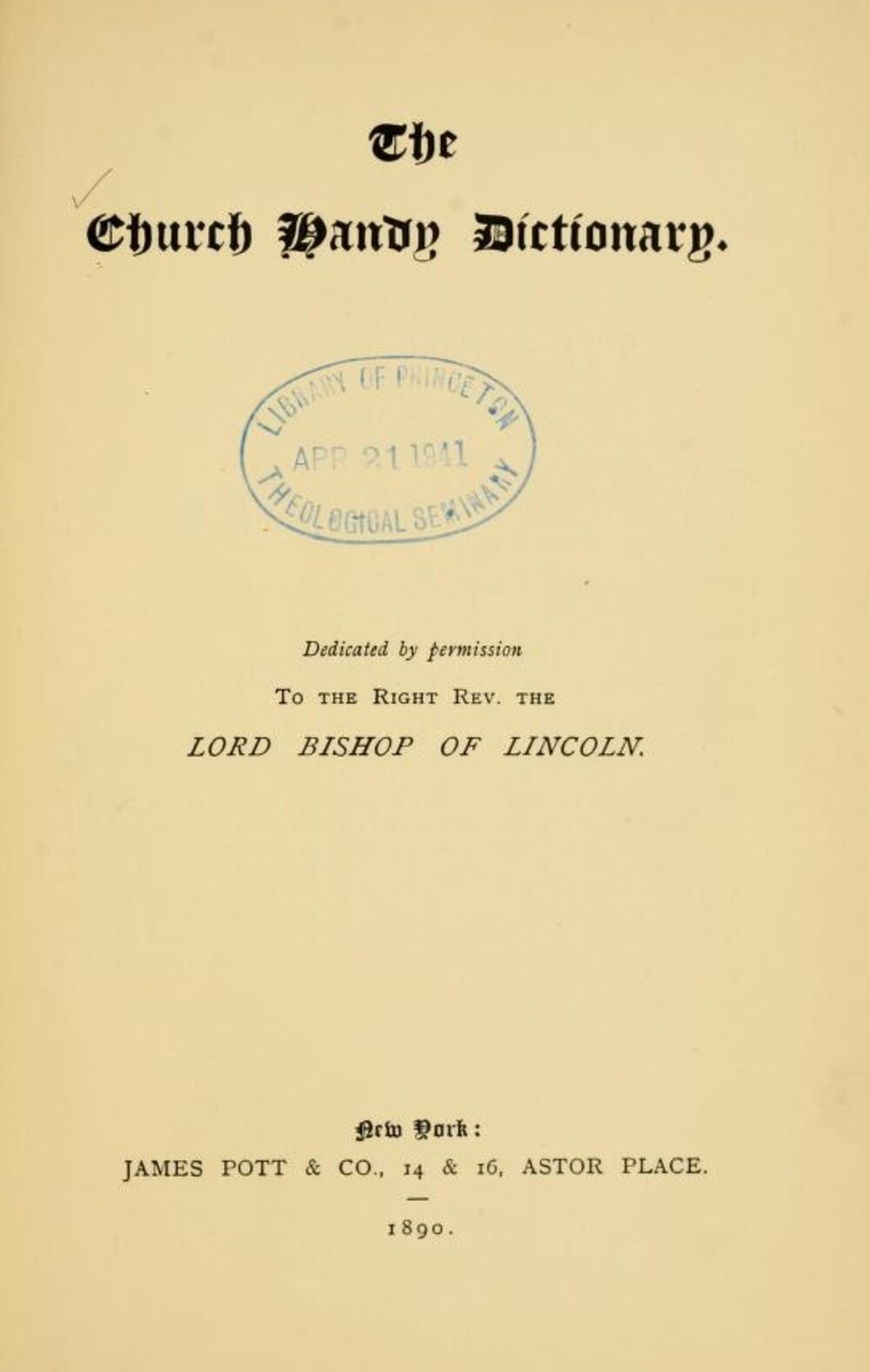 Cover für The Church handy dictionary