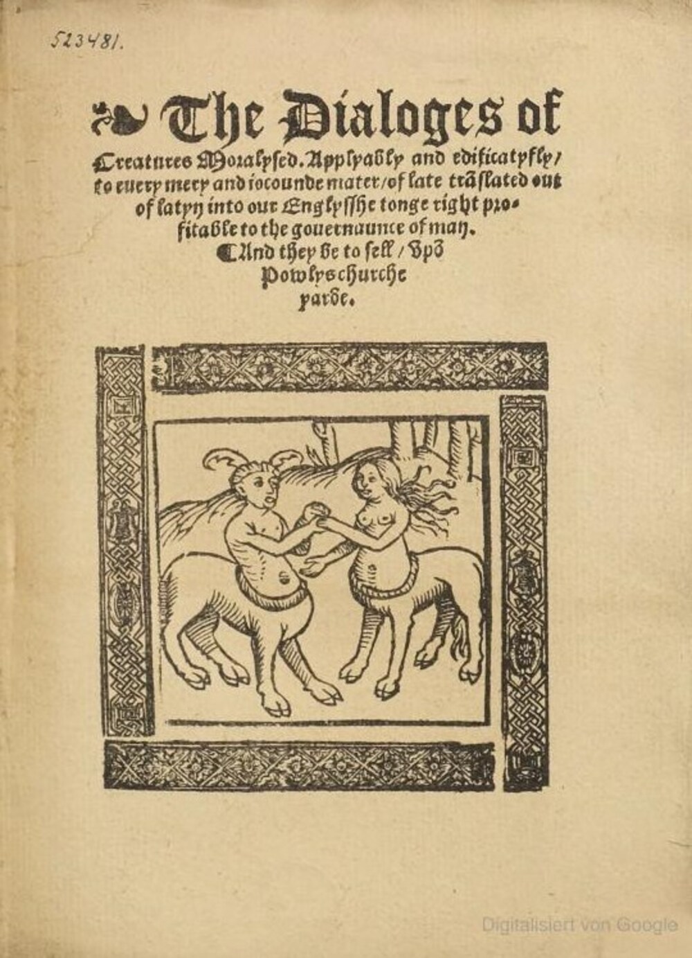 Cover für The dialoges of creatures moralysed