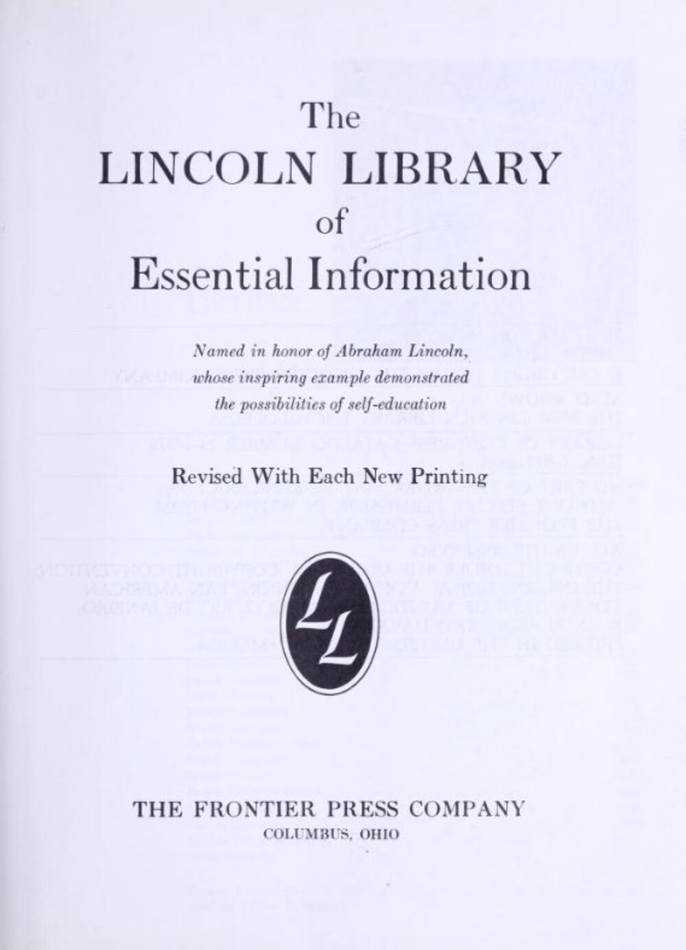 Cover für The Lincoln library of essential information