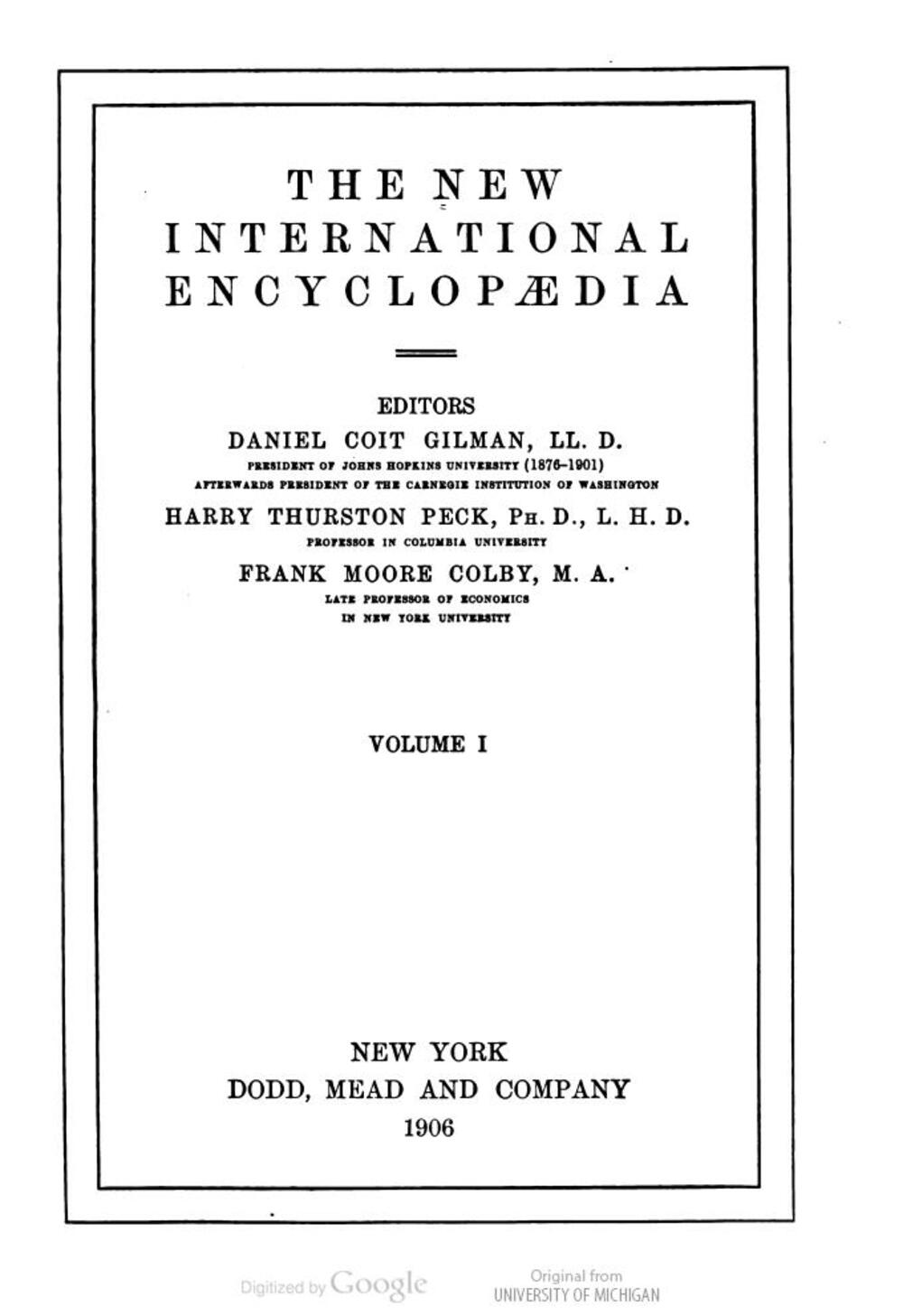 Cover für The new international encyclopaedia