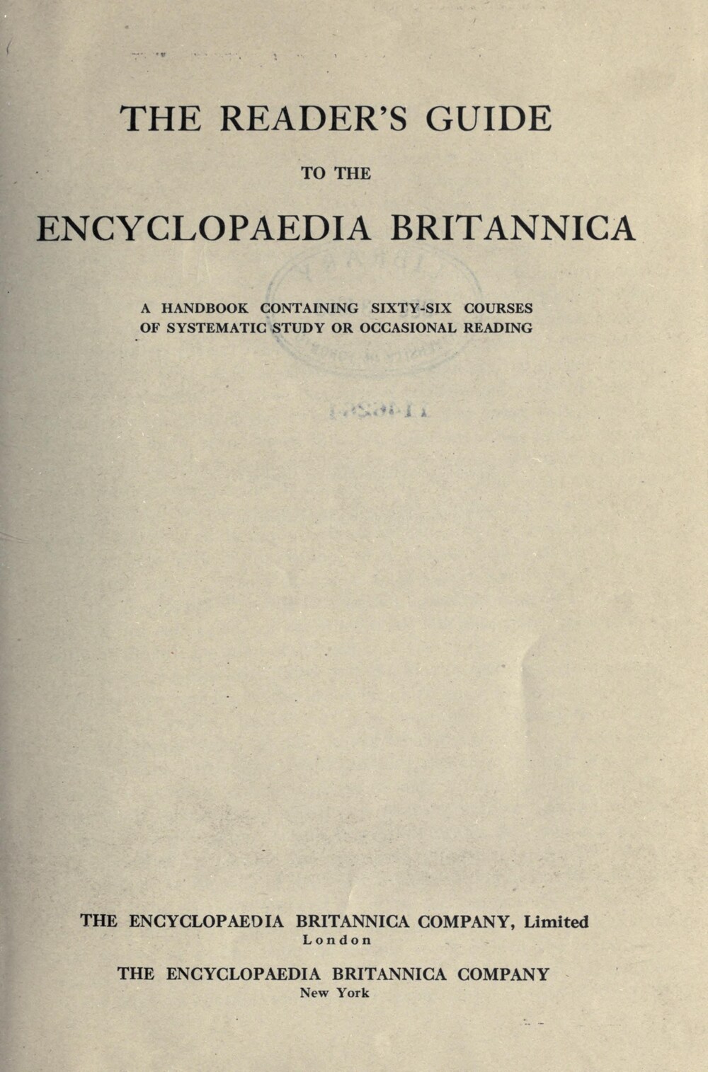 Cover für The reader's guide to the Encyclopaedia Britannica