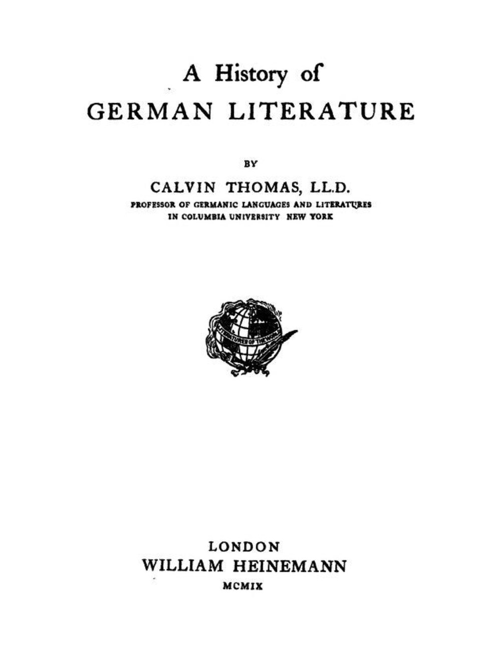 Cover für A history of German literature