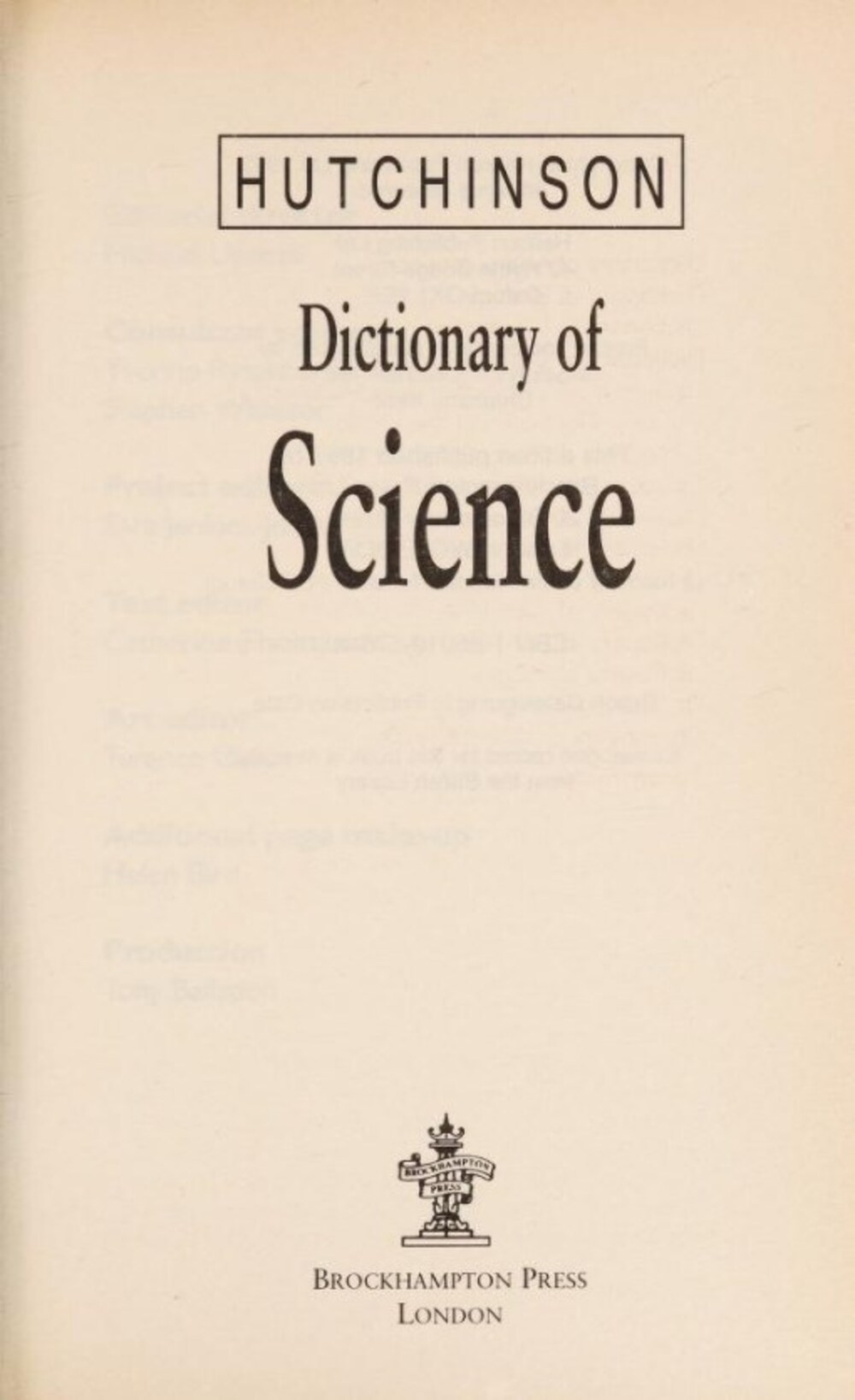 Cover für Dictionary of science
