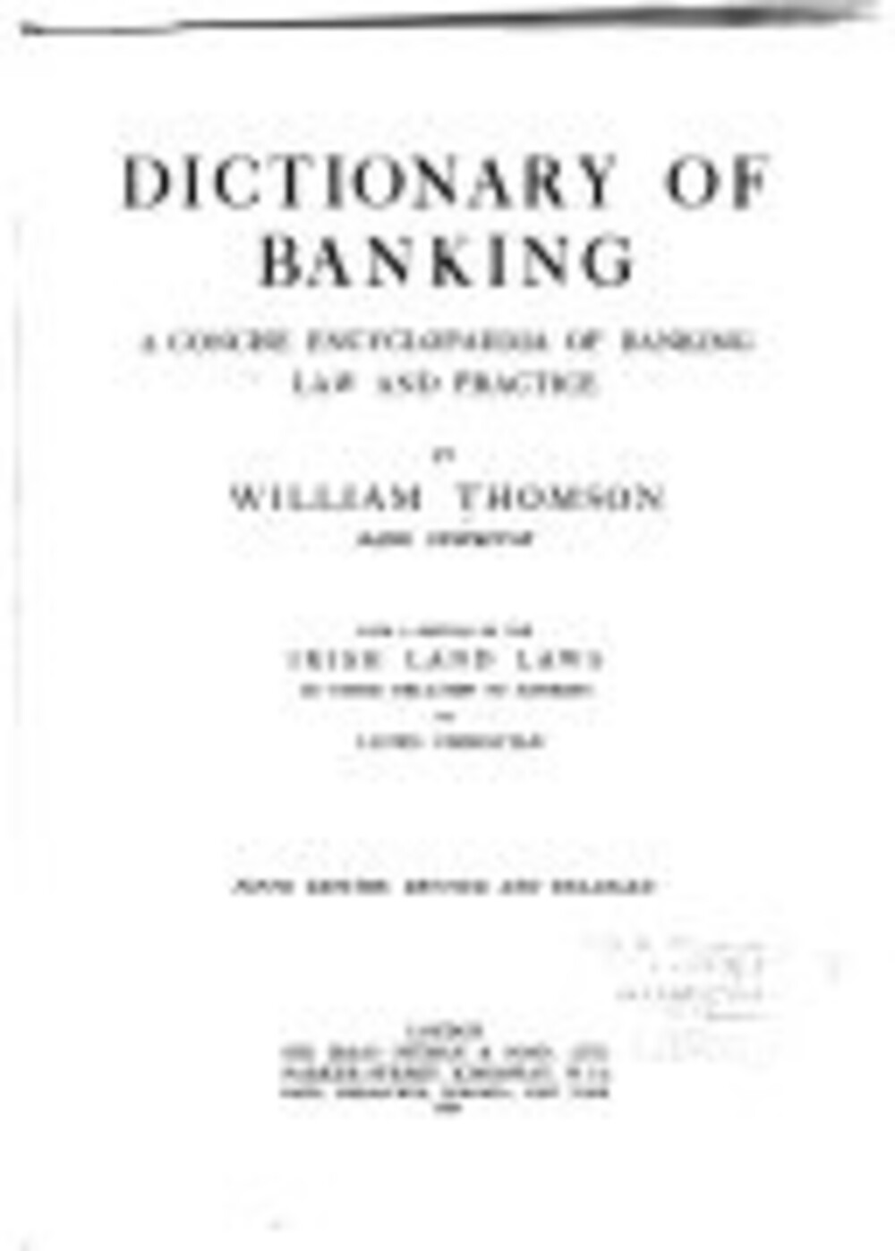 Cover für Dictionary of banking