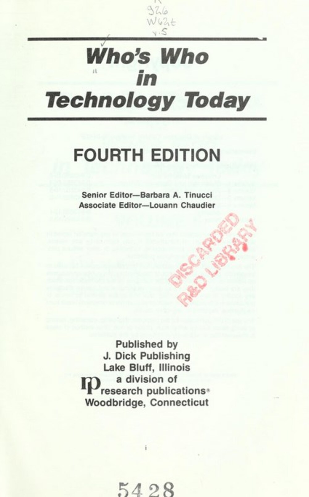 Cover für Who's who in technology today