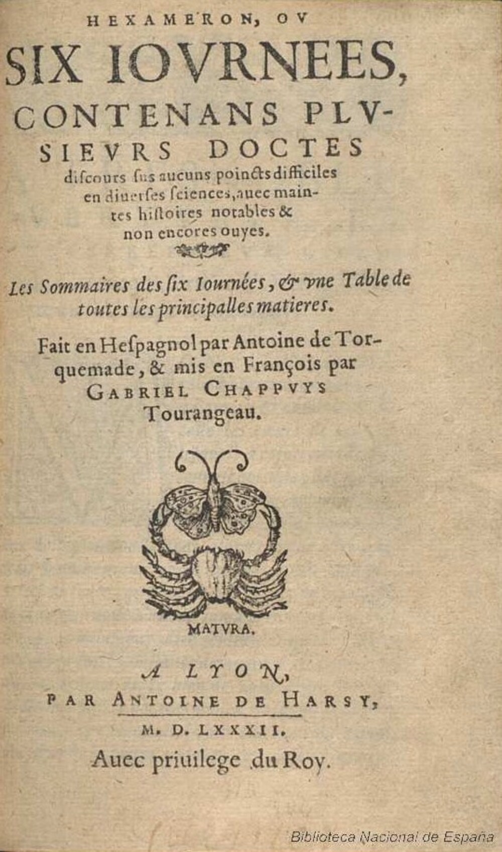 Cover für Hexameron, ou, six journees