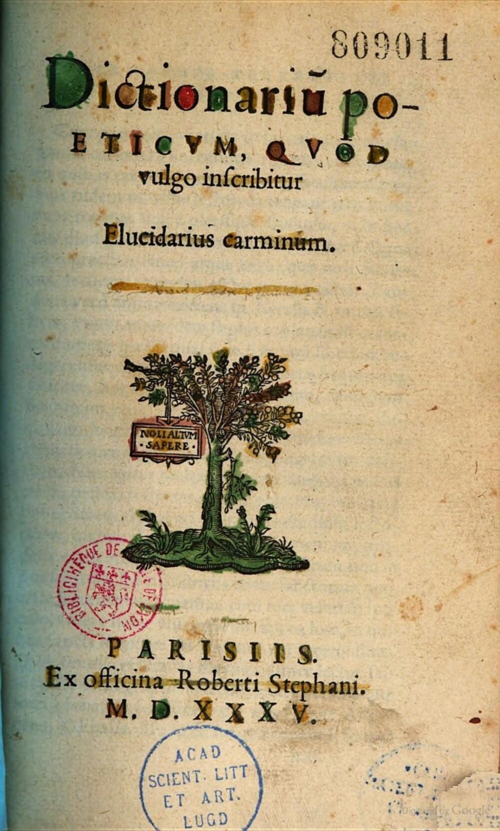 Cover für Dictionarium poeticum