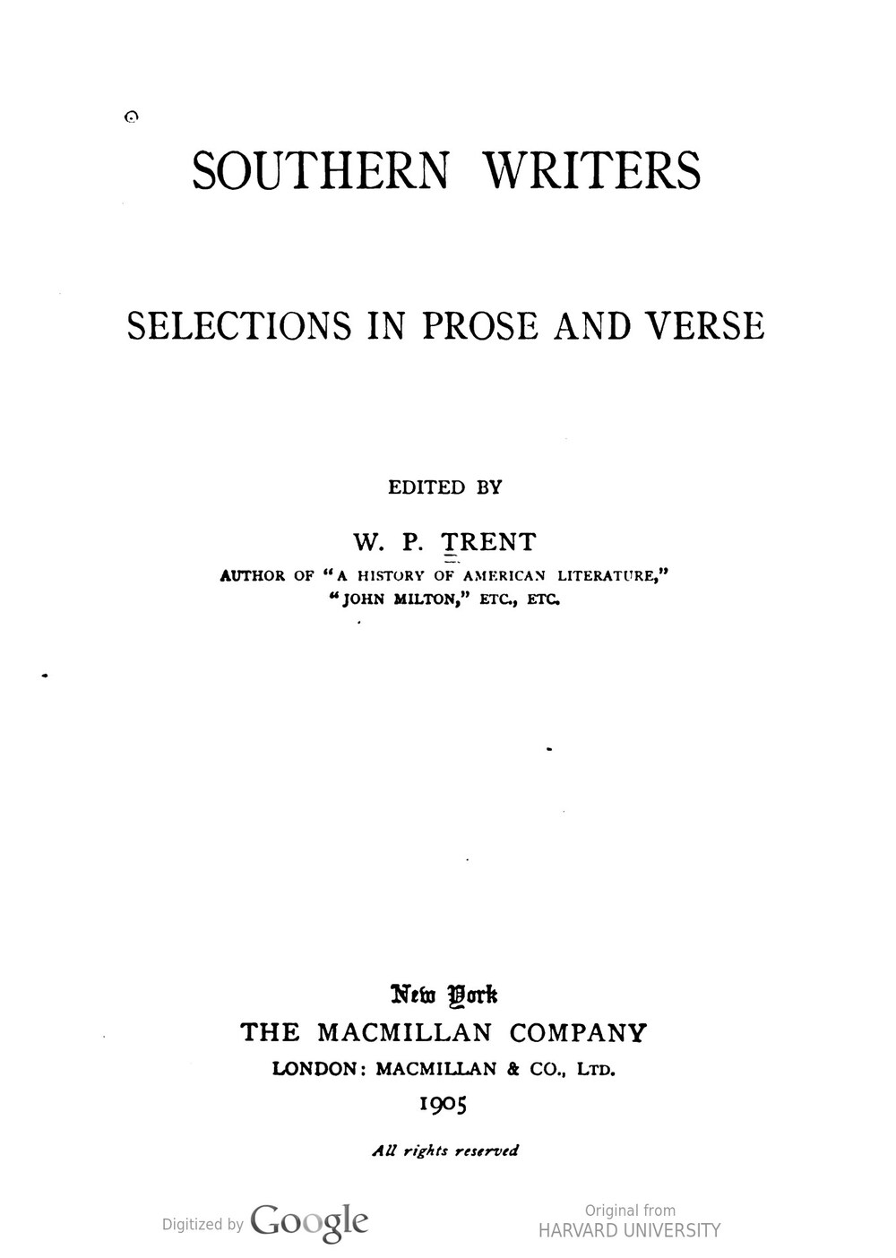 Cover für Southern writers