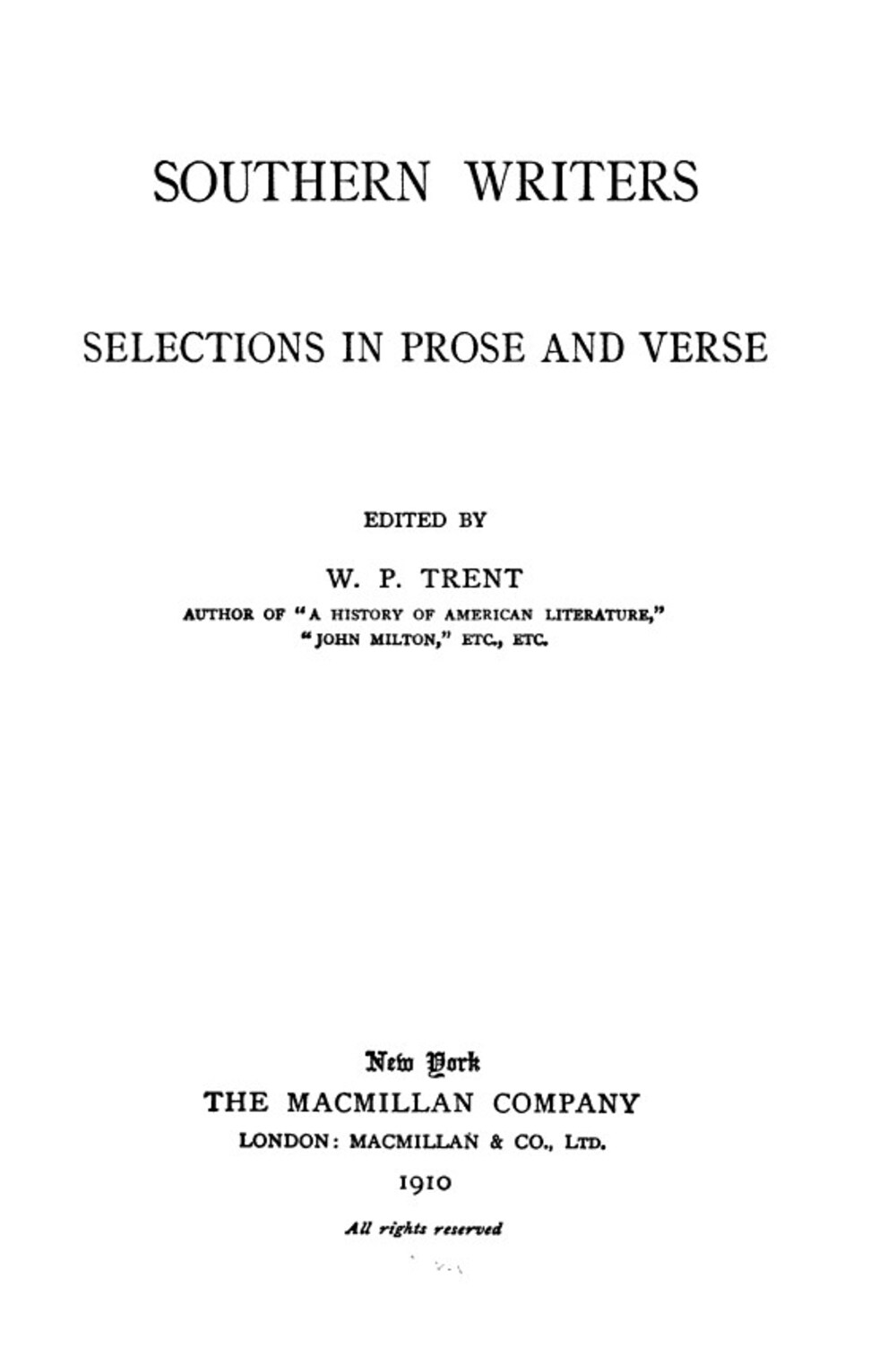 Cover für Southern writers
