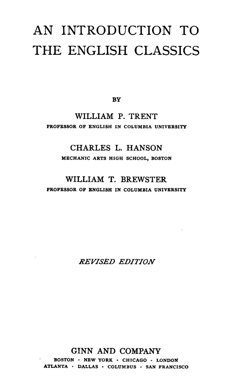 Cover für An introduction to the English classics