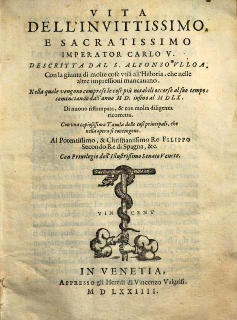Cover für Vita dell'invittissimo e sacratissimo imperator Carlo V