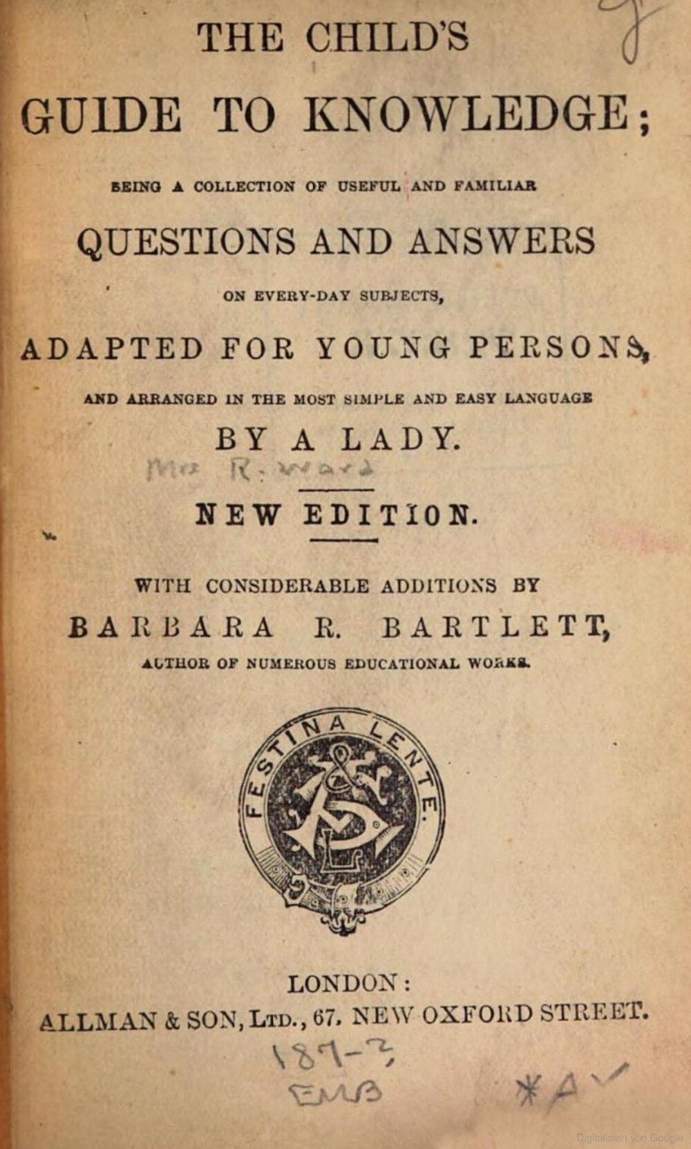 Cover für The child's guide to knowledge