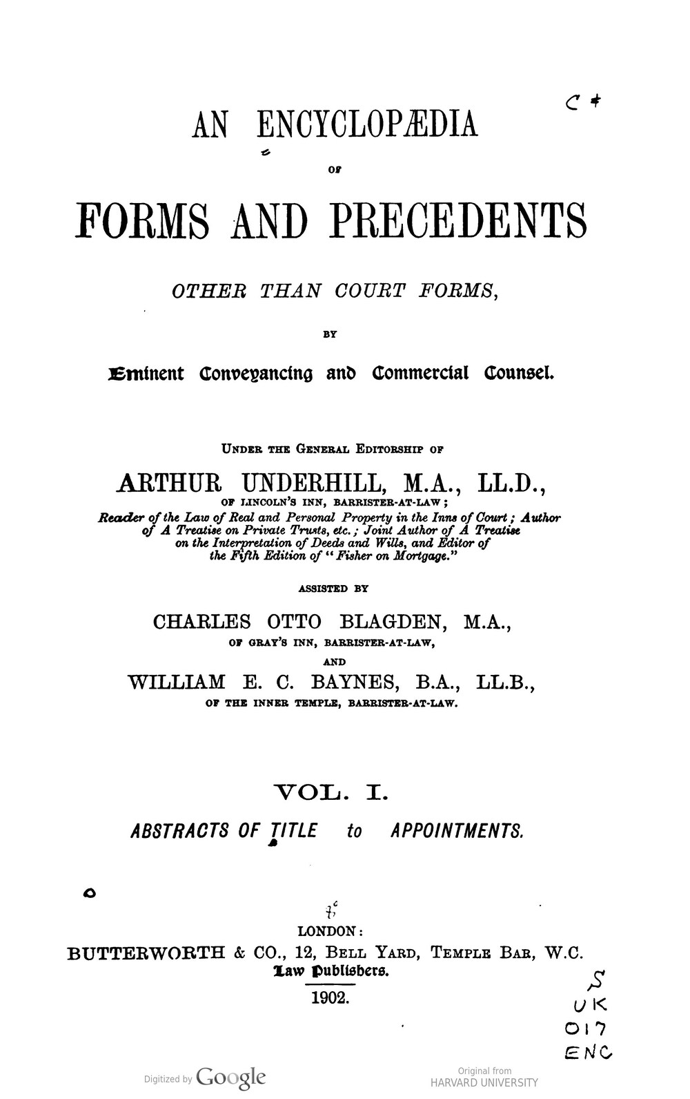 Cover für An encyclopaedia of forms and precedents other than court forms