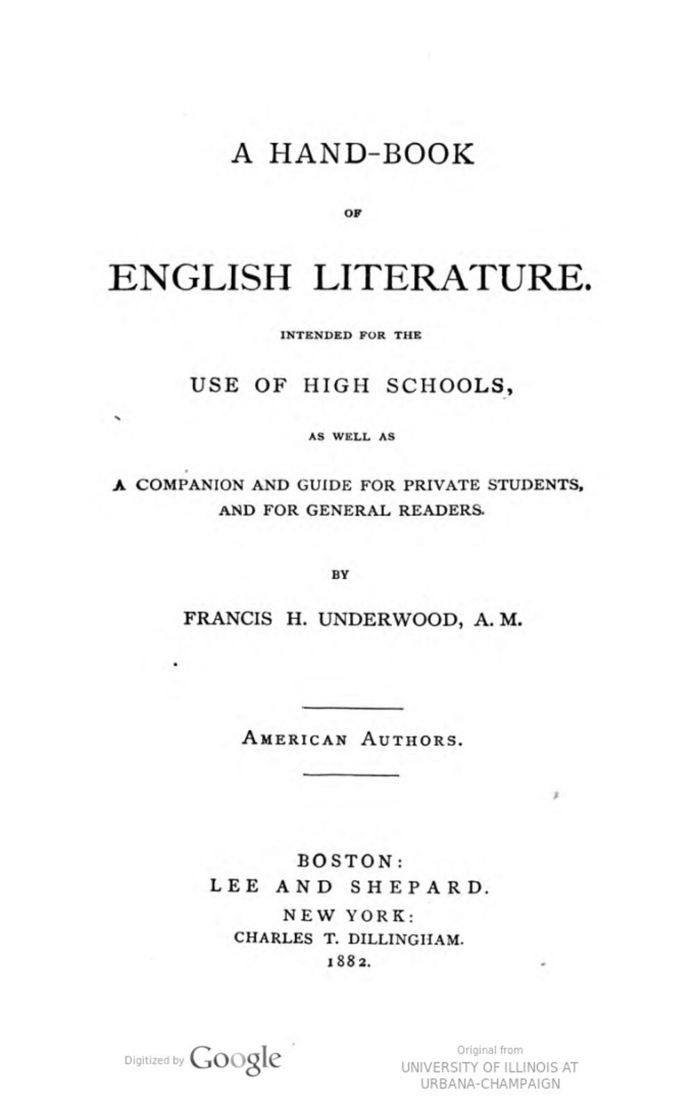 Cover für A hand-book of English literature