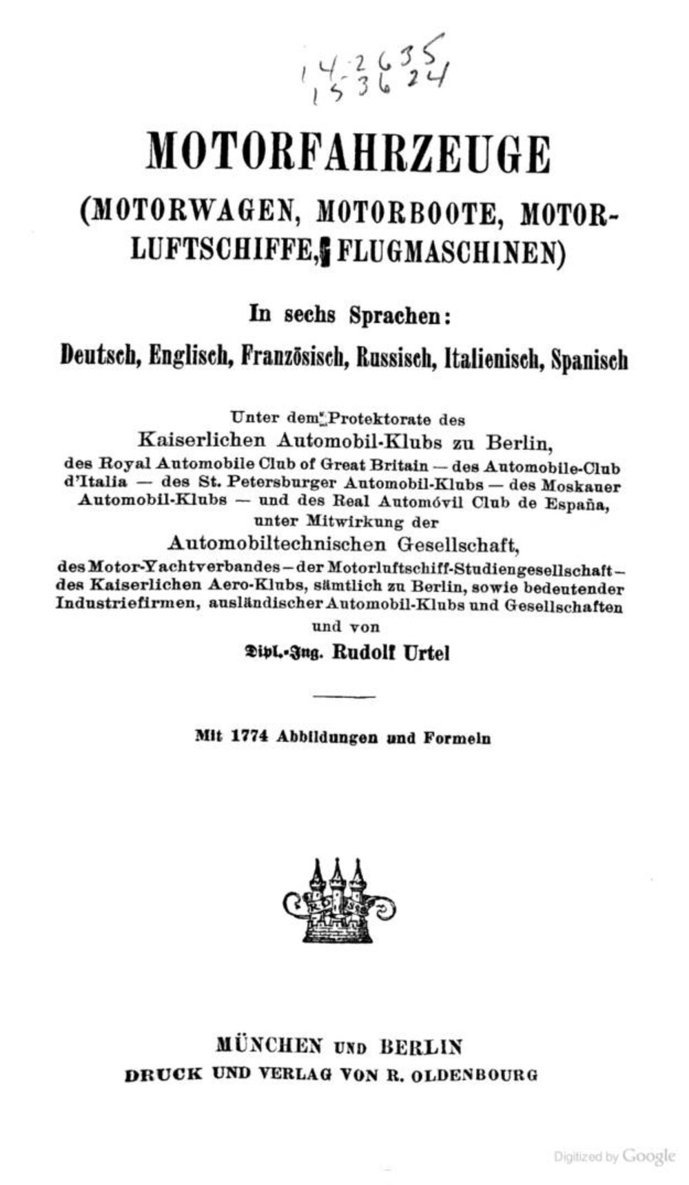 Cover für Motorfahrzeuge (Automobile, Motorboote, Motorluftschiffe, Flugmaschinen)