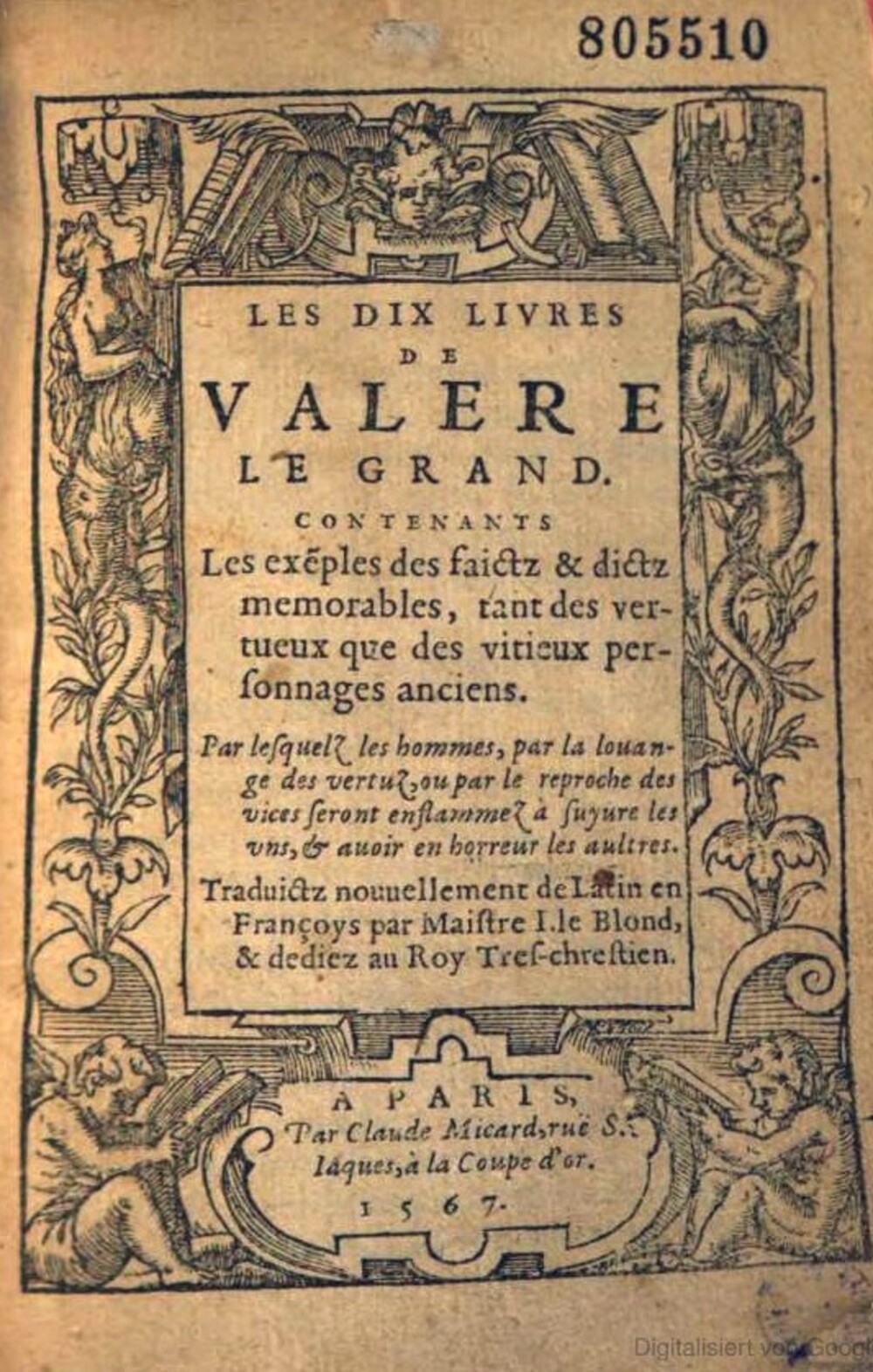 Cover für Les dix livres de Valere le Grand