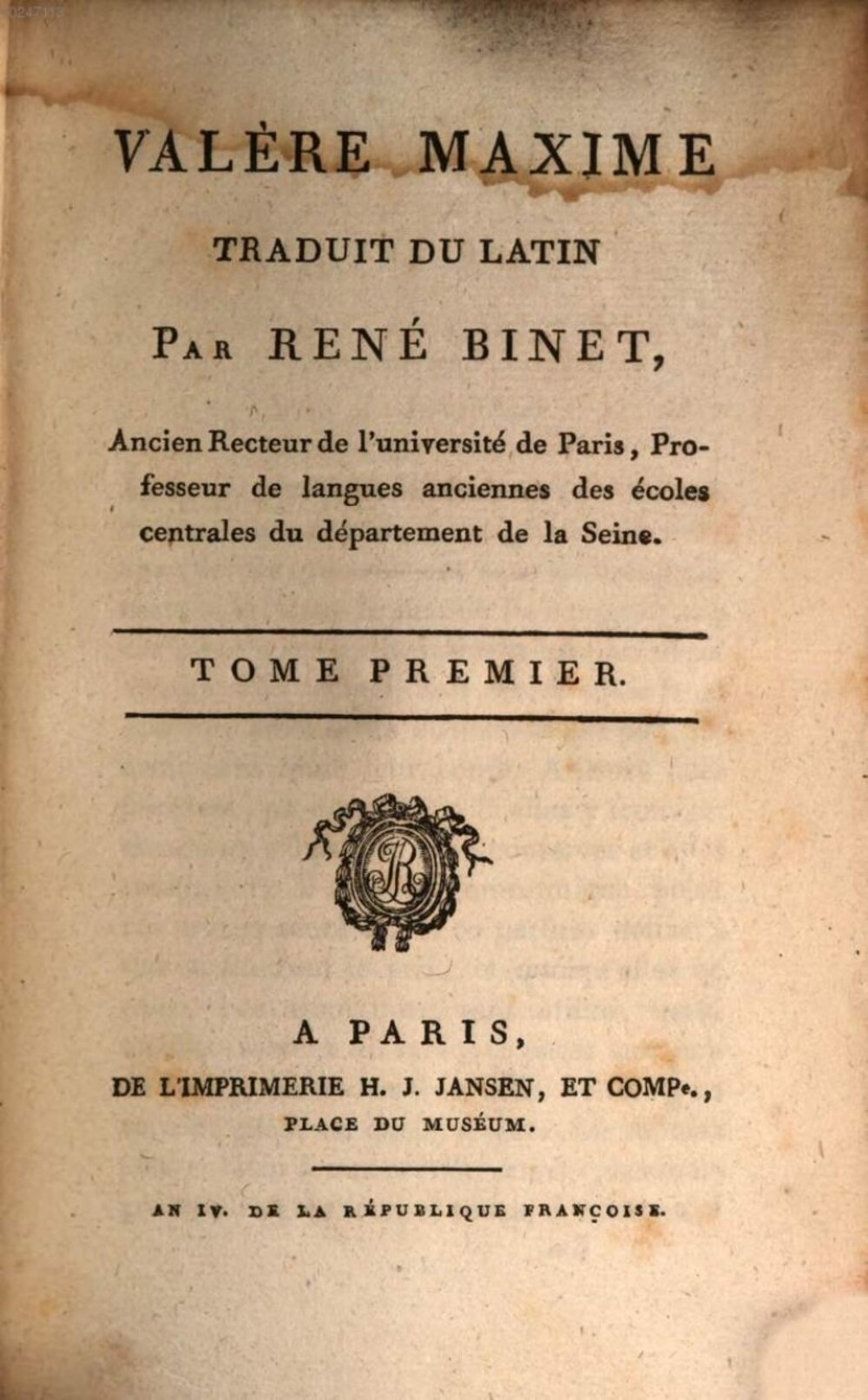 Cover für Valère Maxime