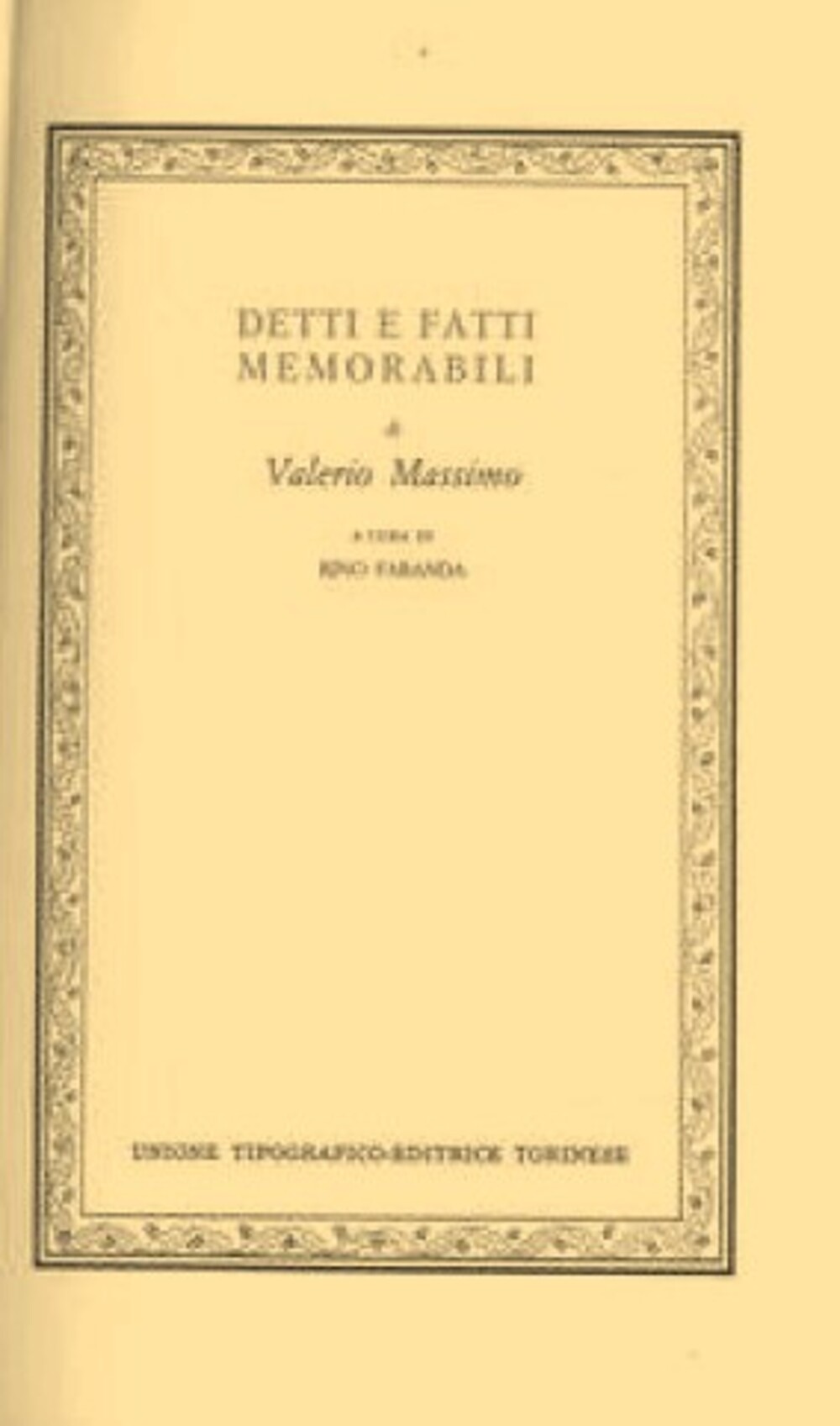 Cover für Detti e fatti memorabili