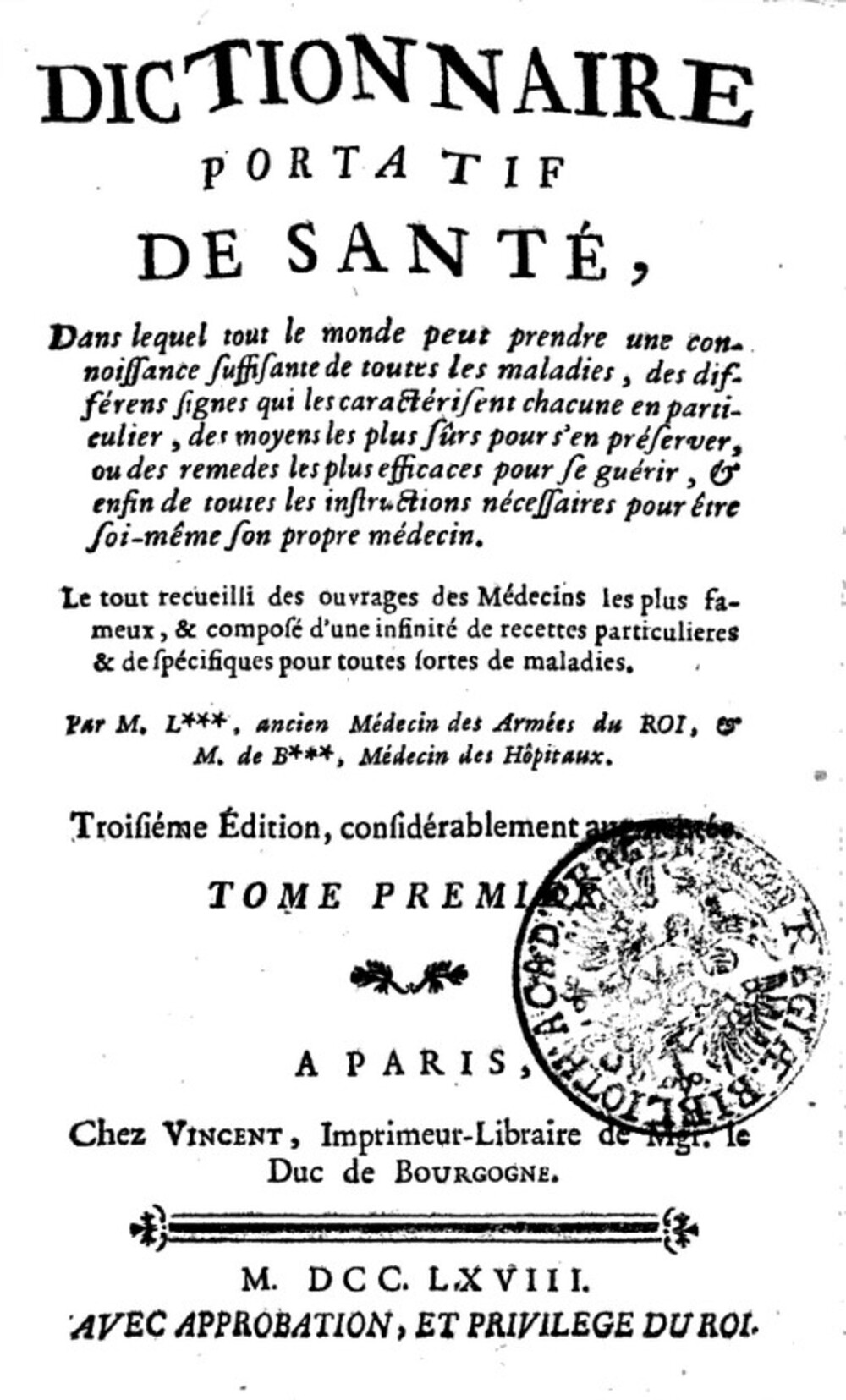 Cover für Dictionnaire portatif de santé