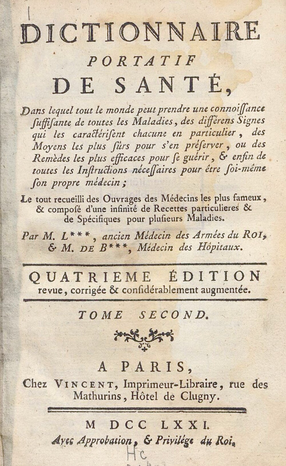 Cover für Dictionnaire portatif de santé