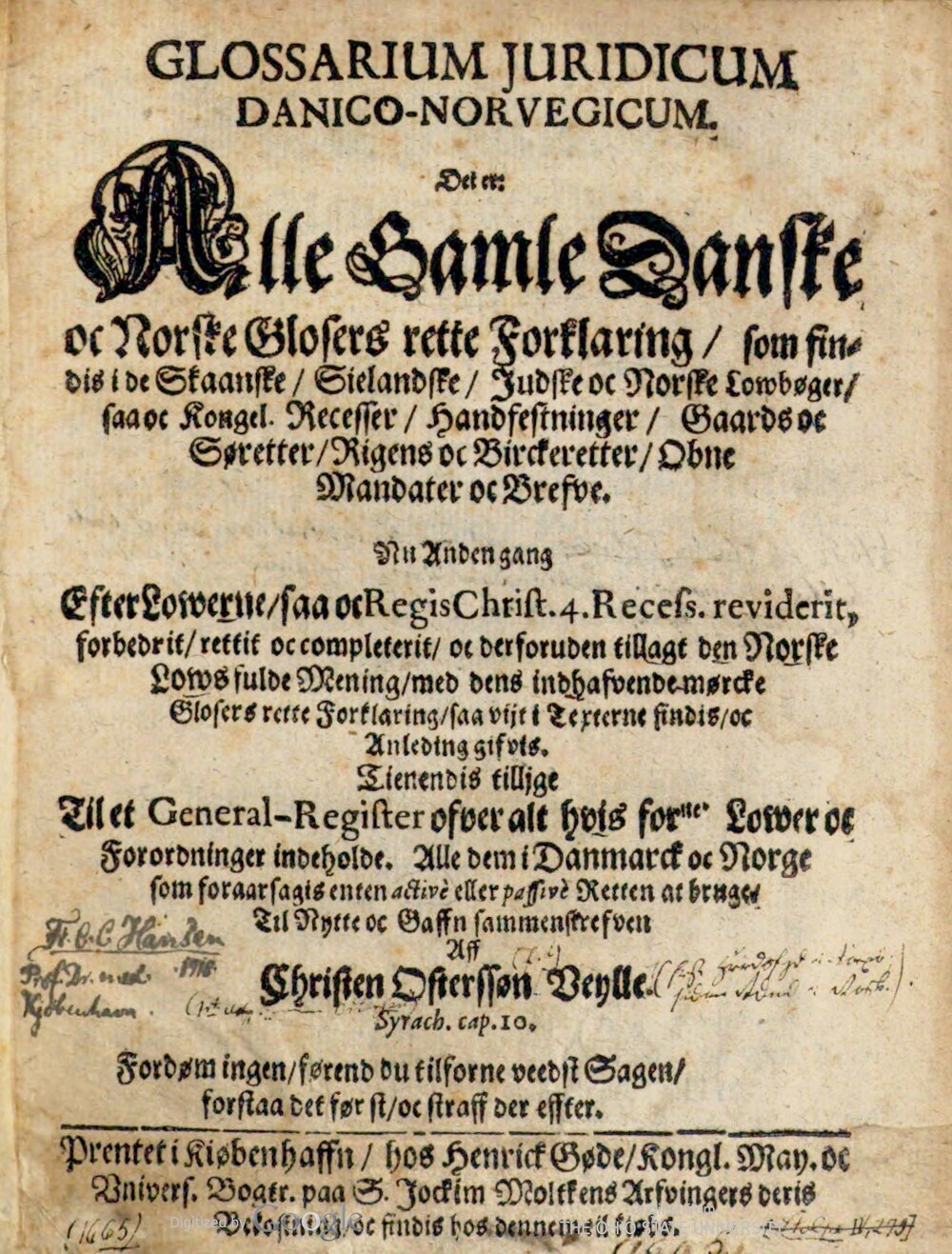 Cover für Glossarium juridicum danico-norvegicum