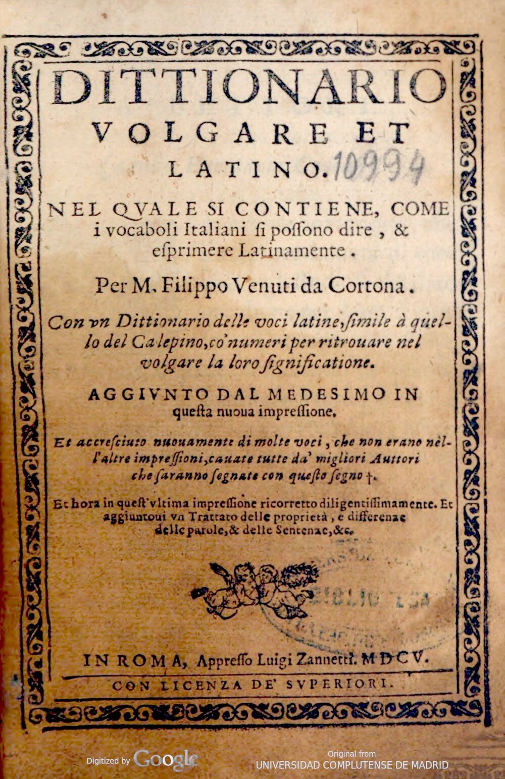 Cover für Dittionario volgare et latino