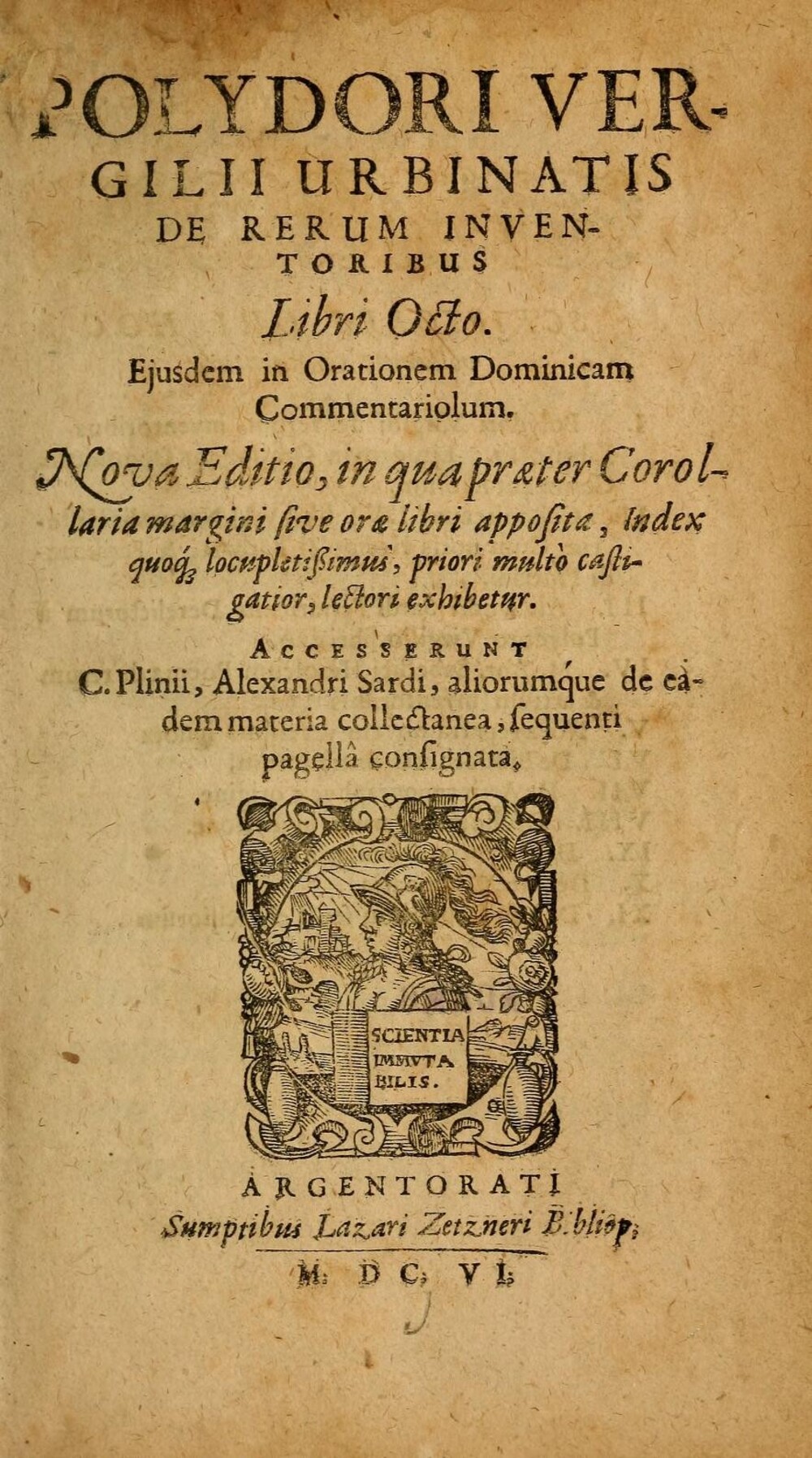 Cover für De rerum inventoribus libri octo