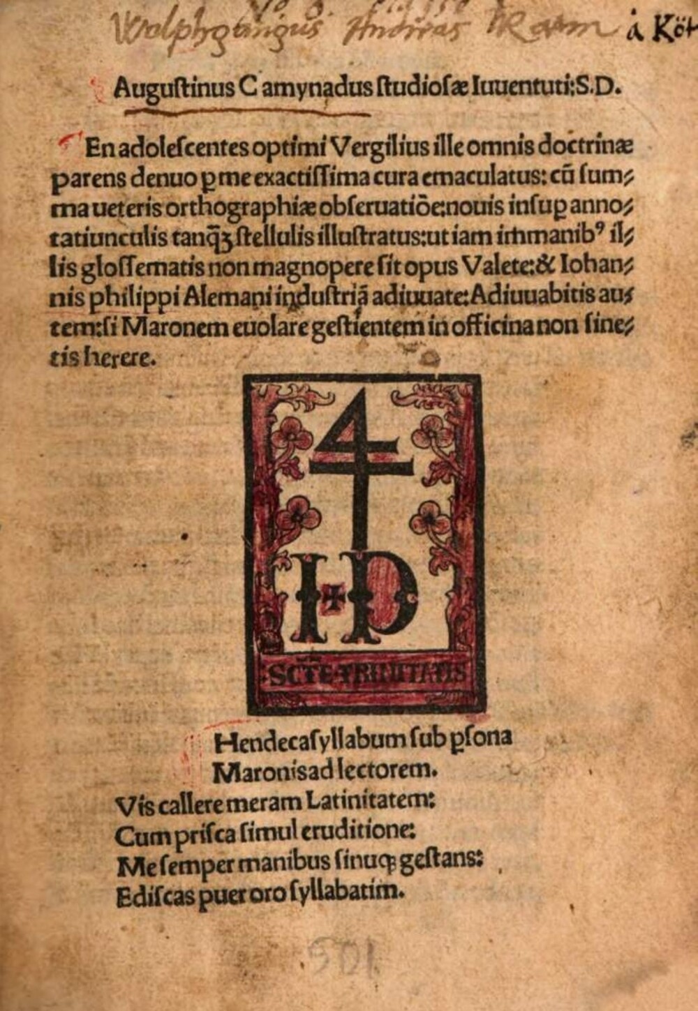 Cover für En adolescentes optimi Vergilius ille omnis doctrinae parens denuo per me exactissima cura ernaculatus