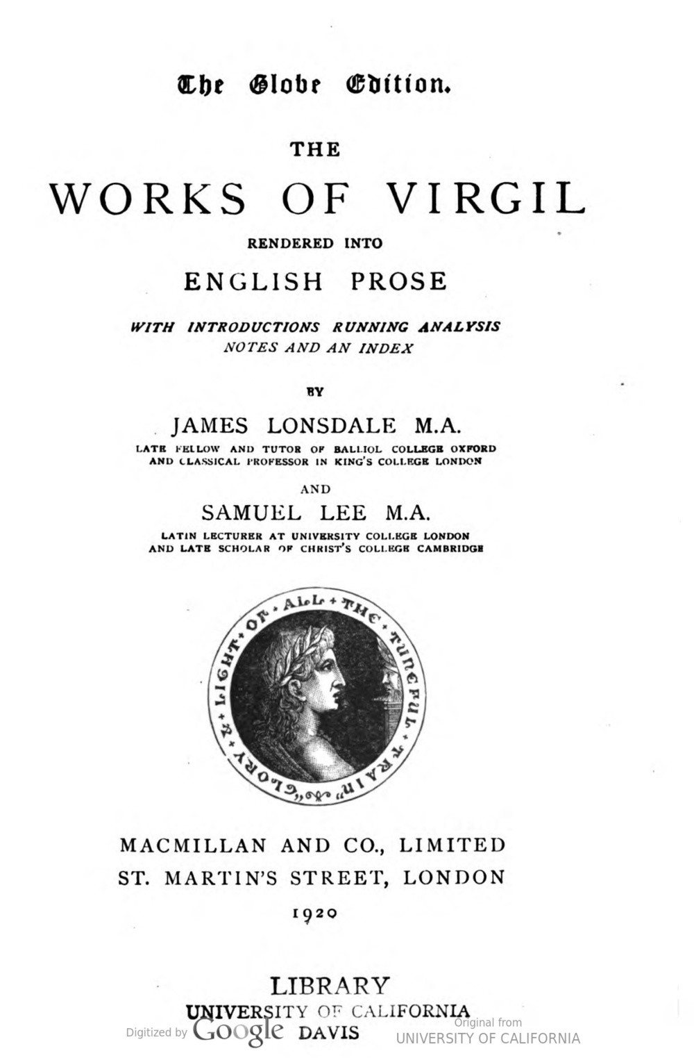 Cover für The works of Virgil rendered into English prose