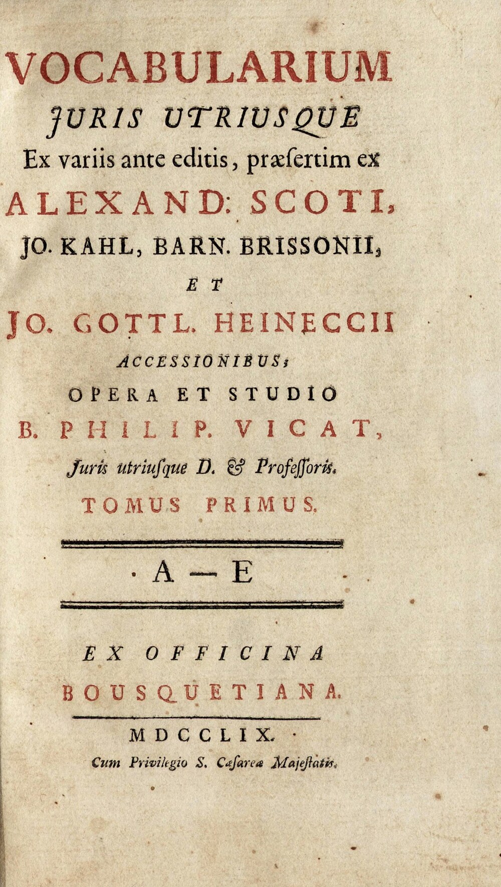 Cover für Vocabularium  juris utriusque