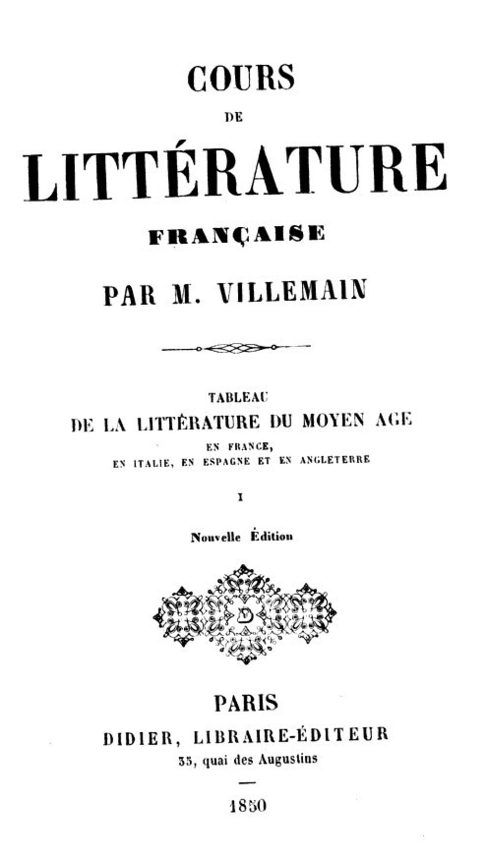 Cover für Cours de littérature française