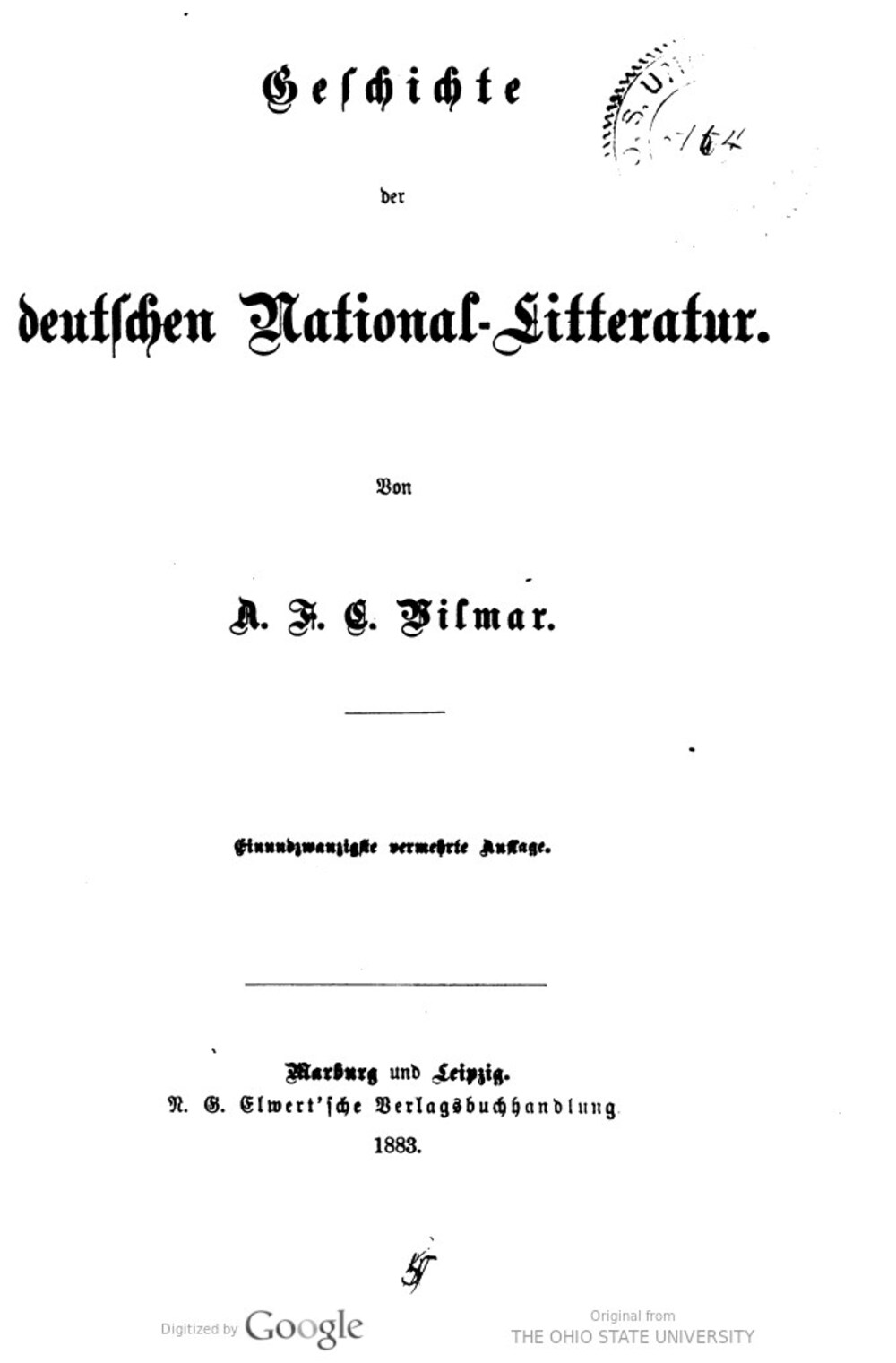 Cover für Geschichte der deutschen National-Literatur