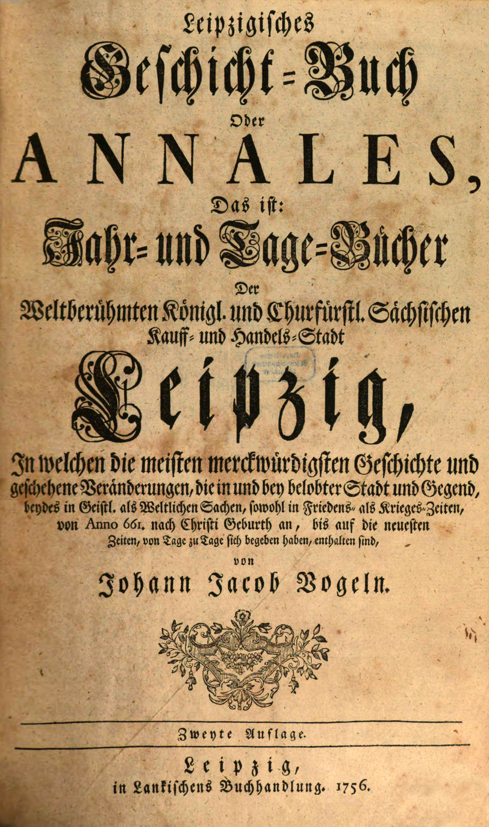 Cover für Leipzigisches Geschicht-Buch