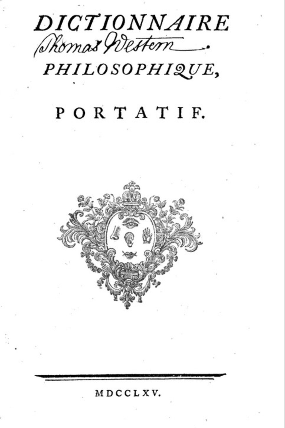 Cover für Dictionnaire philosophique, portatif