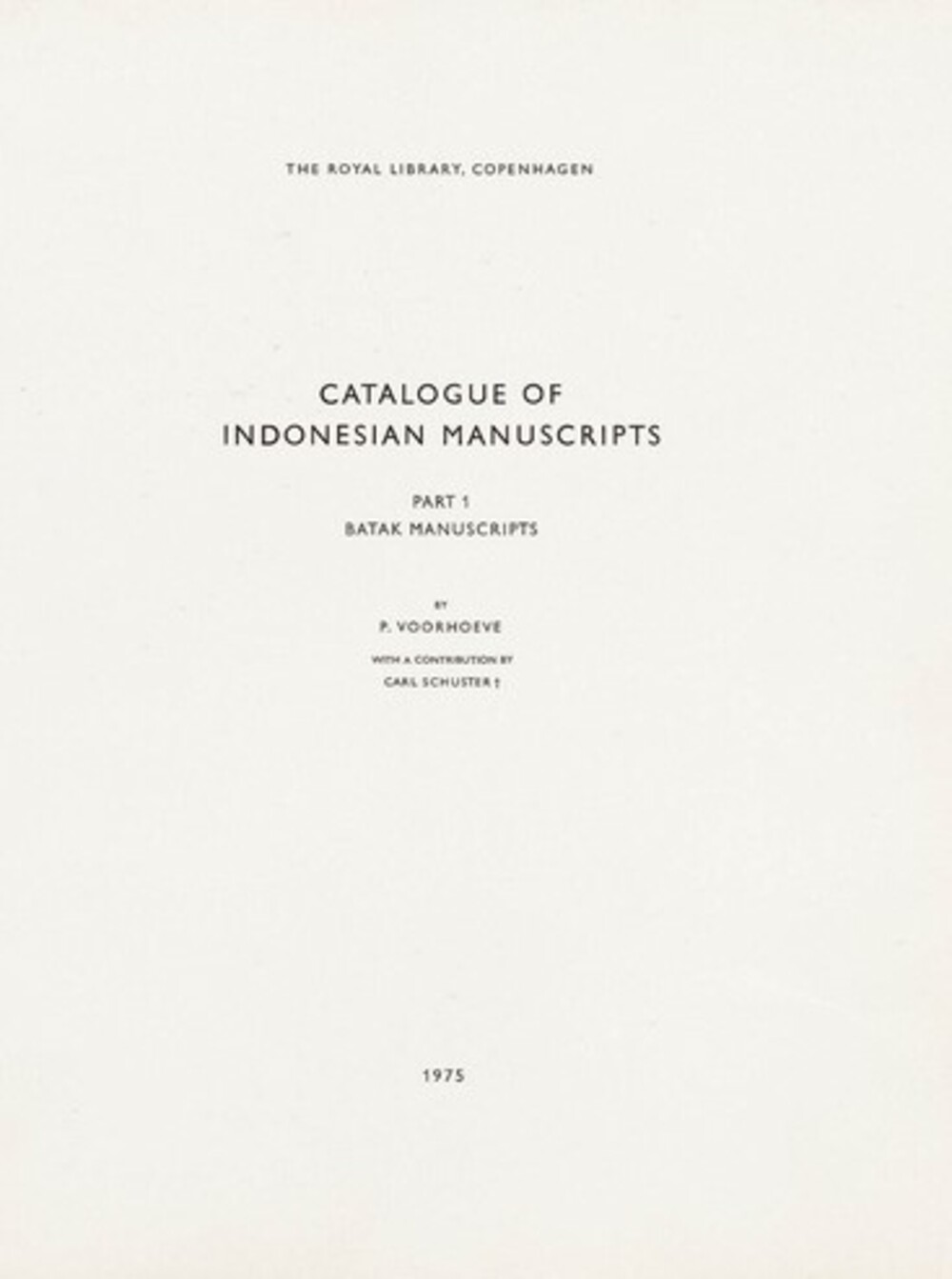 Cover für Catalogue of Indonesian manuscripts