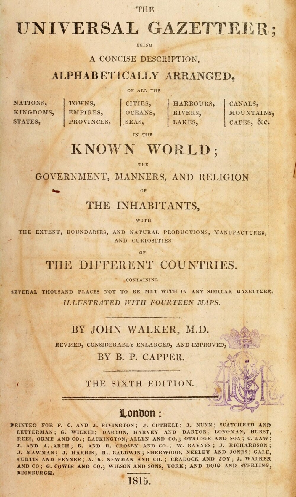Cover für The universal gazetteer