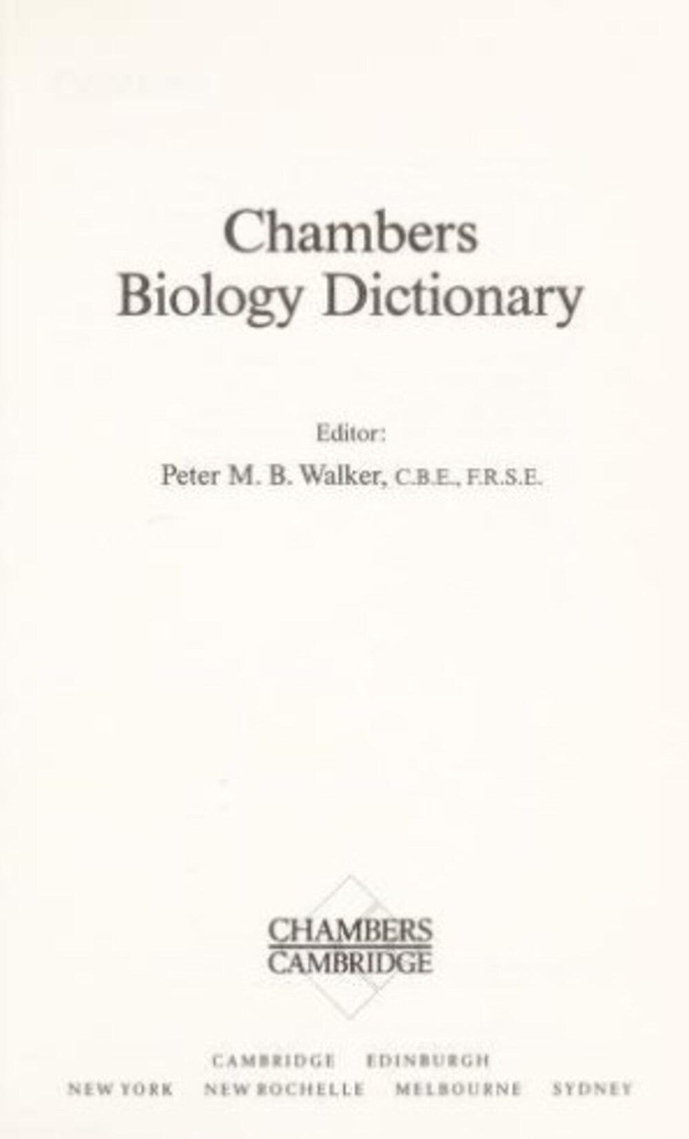 Cover für Chambers biology dictionary