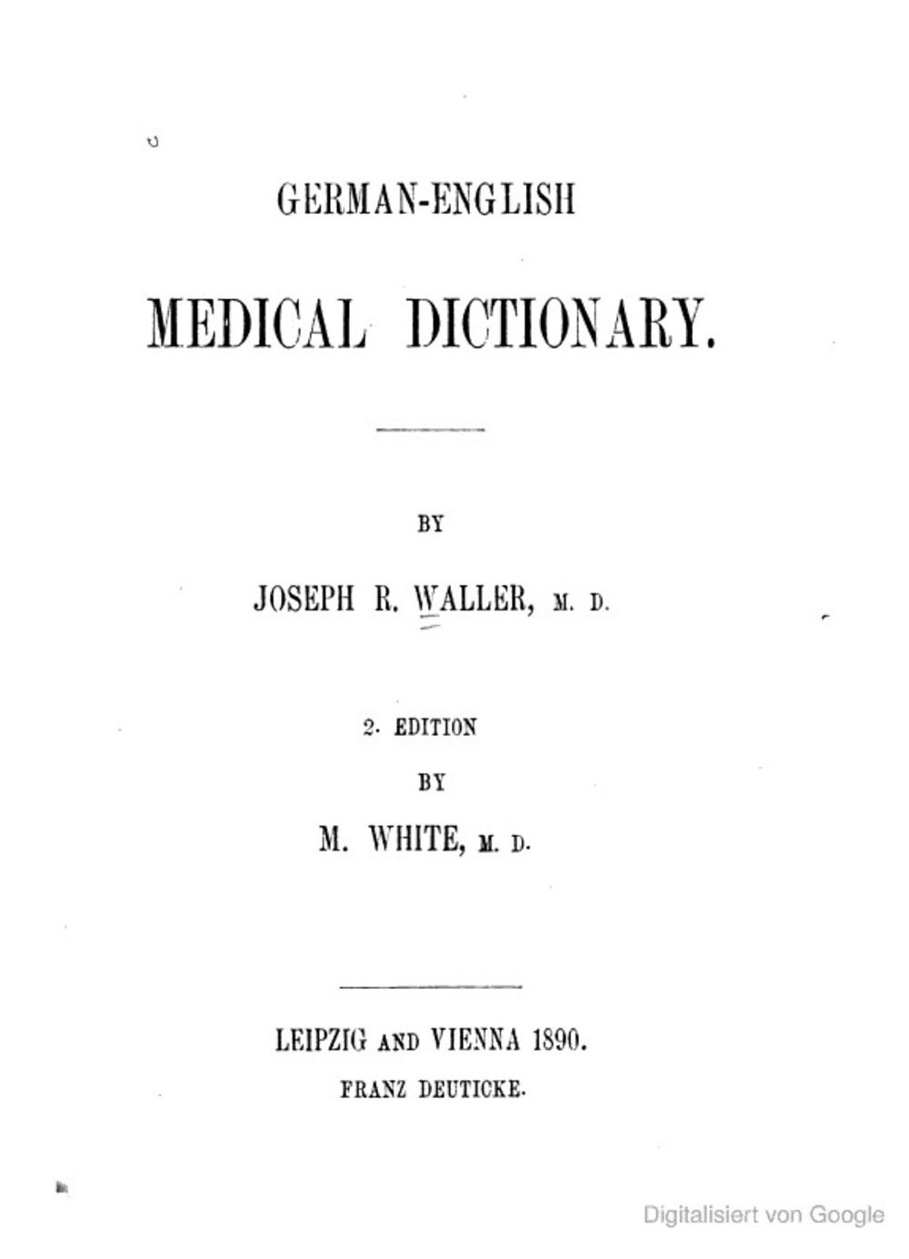Cover für German-English medical dictionary
